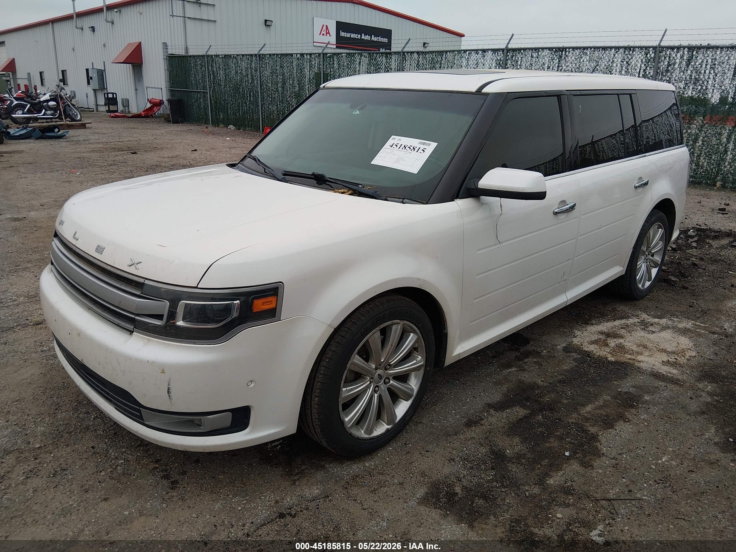 2013 Ford Flex Limited White vin: 2FMGK5D87DBD21250
