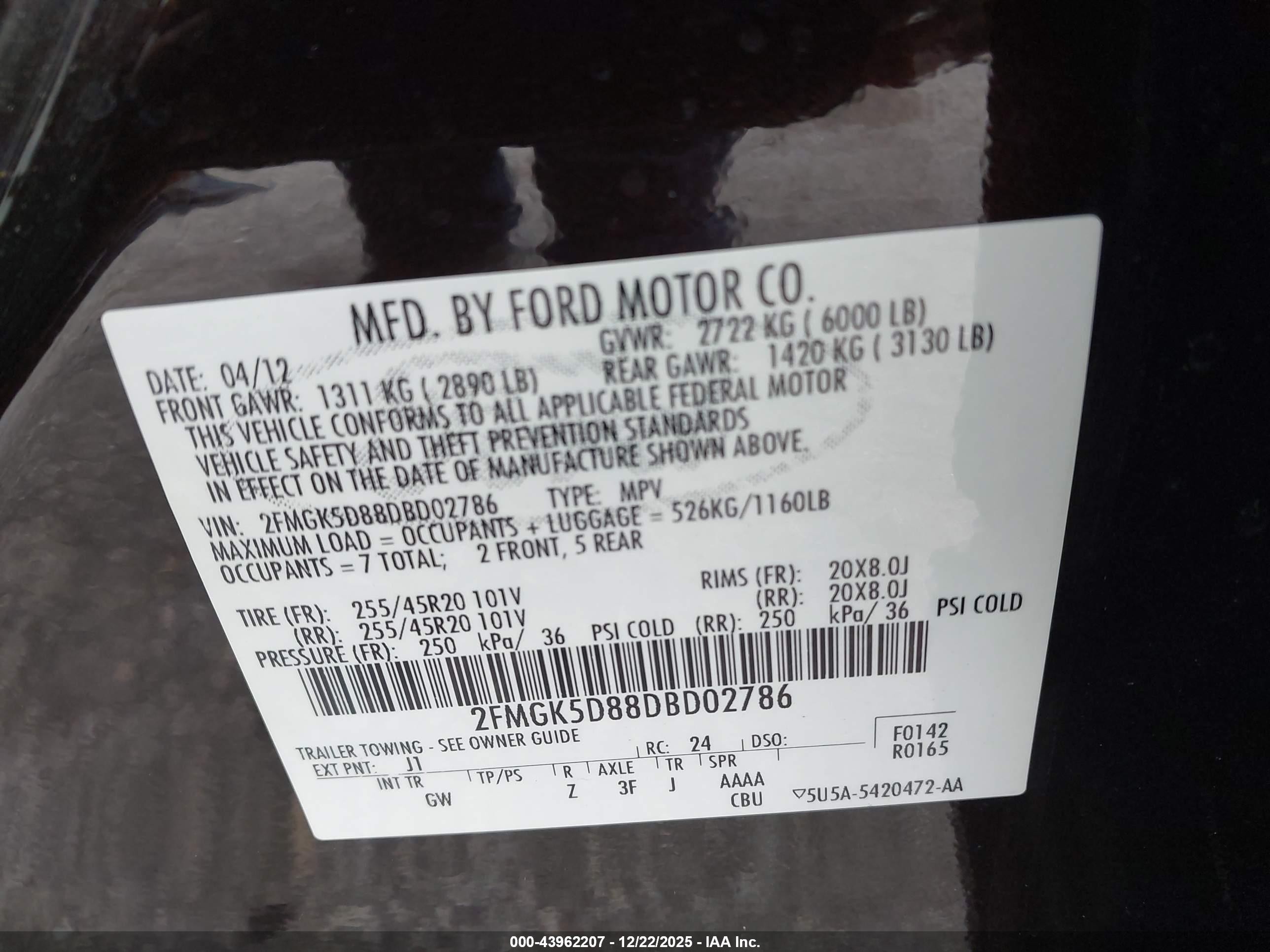 2013 Ford Flex Limited Burgundy vin: 2FMGK5D88DBD02786