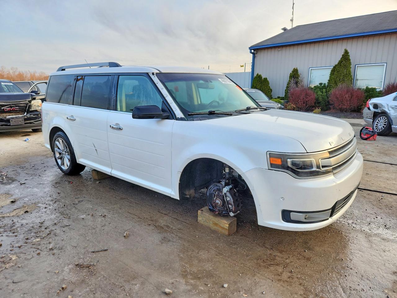 2014 Ford Flex Limited White vin: 2FMGK5D88EBD09321