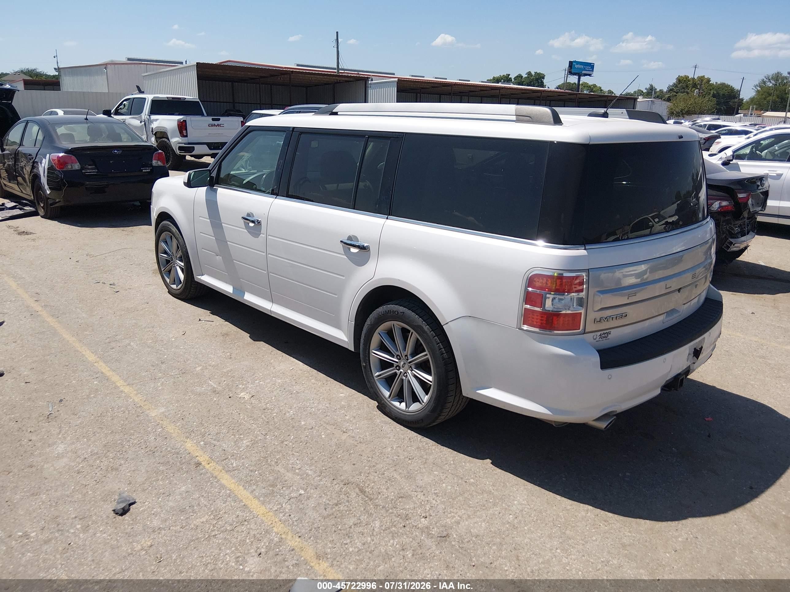 2013 Ford Flex Limited White vin: 2FMGK5D89DBD25087