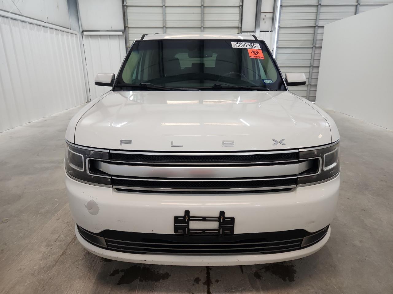 2015 Ford Flex Limited White vin: 2FMGK5D8XFBA02587 Damage: Front Bumper, Dent(S) W/ Paint Dmg, 1 To 2 Inches