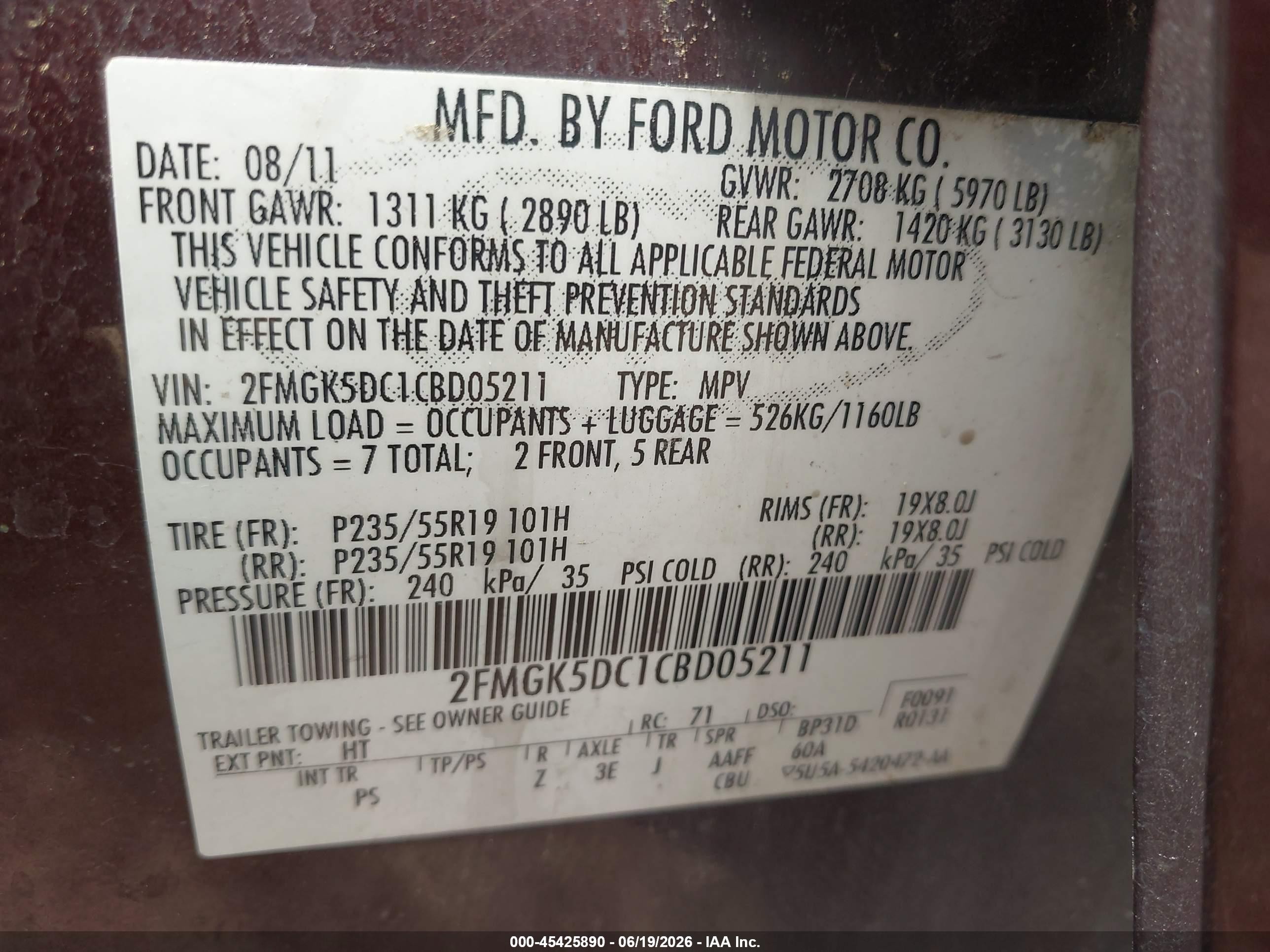 2012 Ford Flex Limited/titanium Темно-бордовый vin: 2FMGK5DC1CBD05211