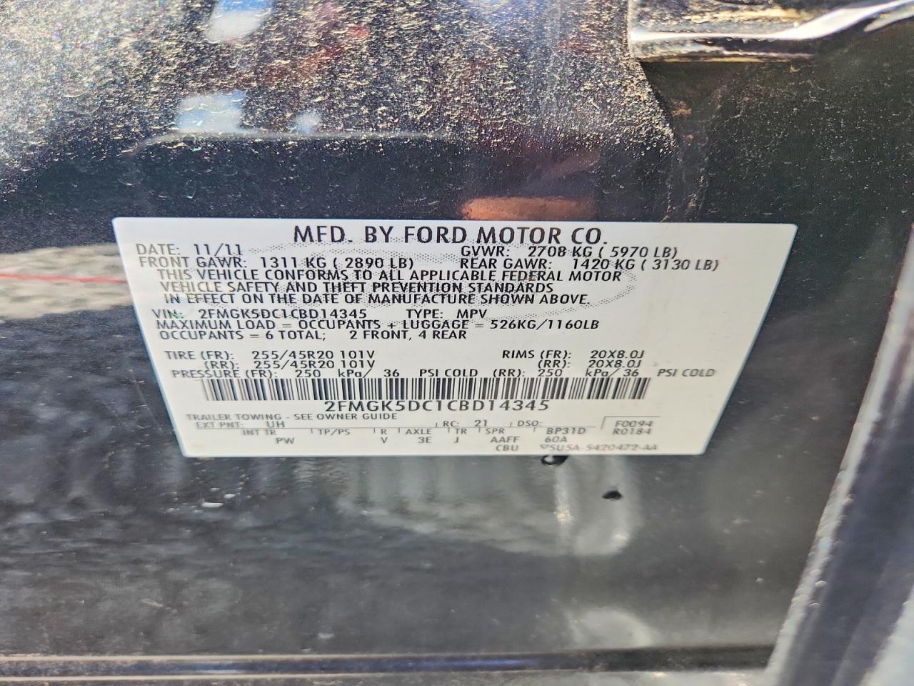 2012 Ford Flex Limited Black vin: 2FMGK5DC1CBD14345