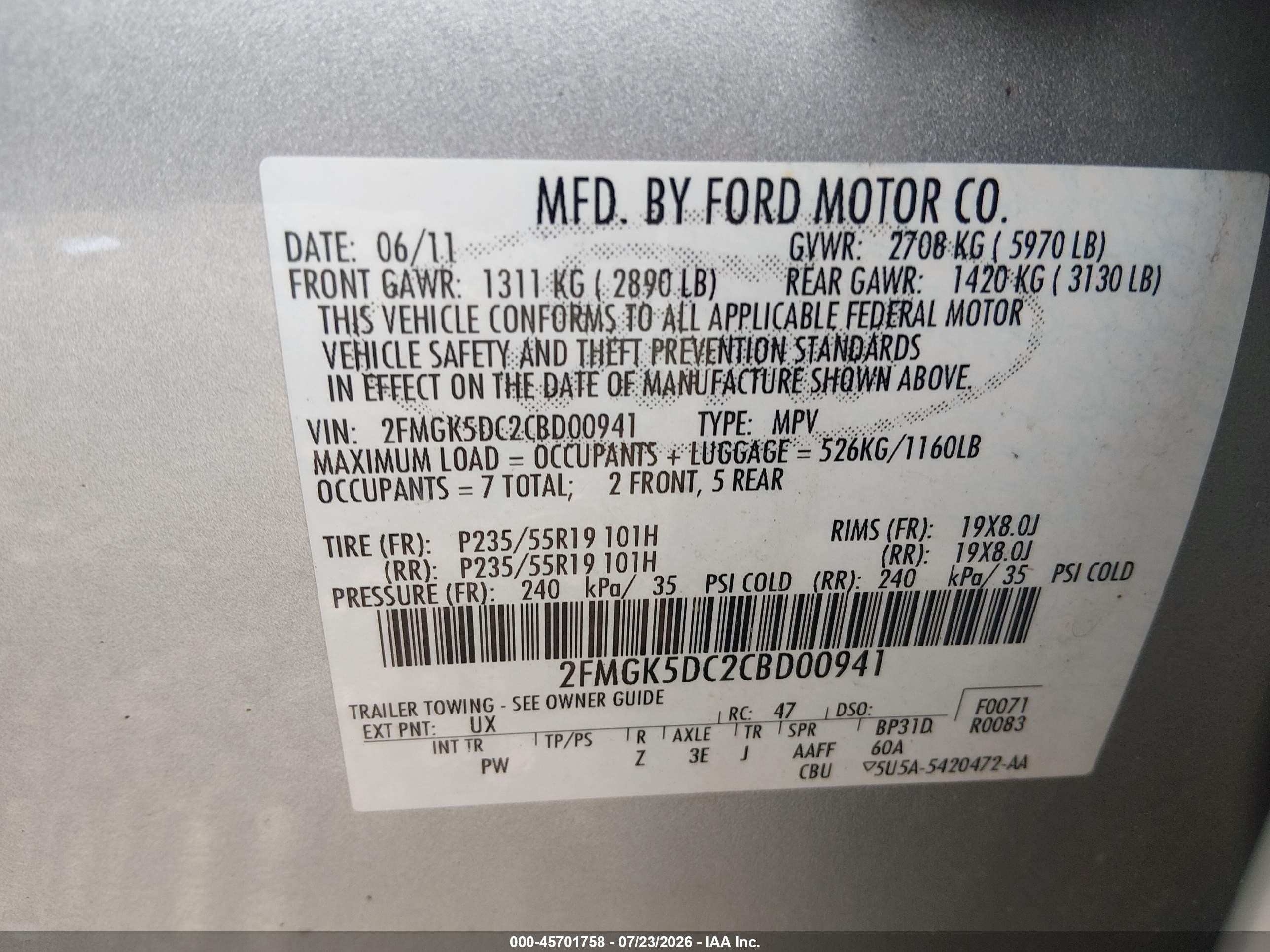 2012 Ford Flex Limited Silver vin: 2FMGK5DC2CBD00941