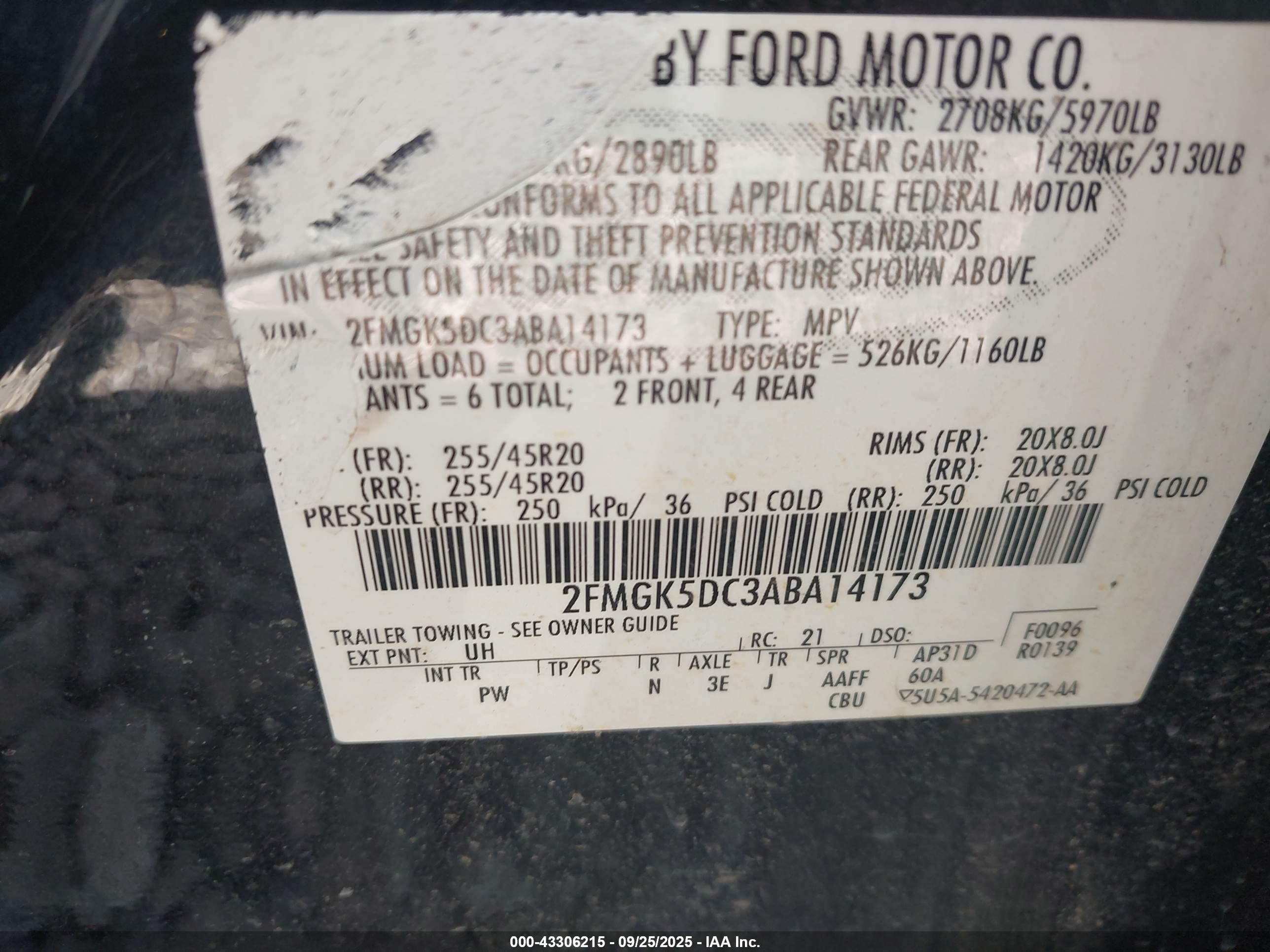 2010 Ford Flex Limited Black vin: 2FMGK5DC3ABA14173