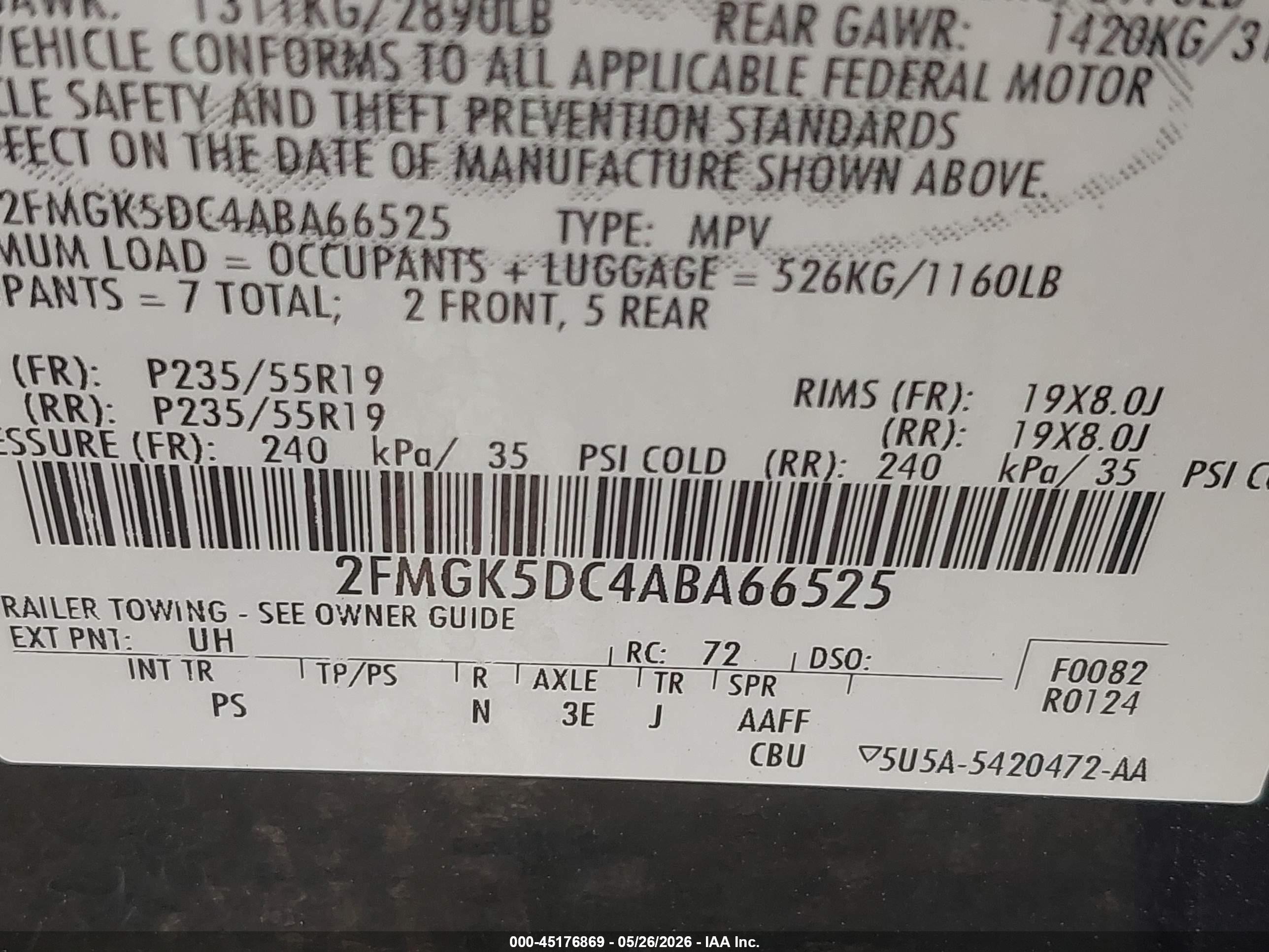 2010 Ford Flex Limited Black vin: 2FMGK5DC4ABA66525