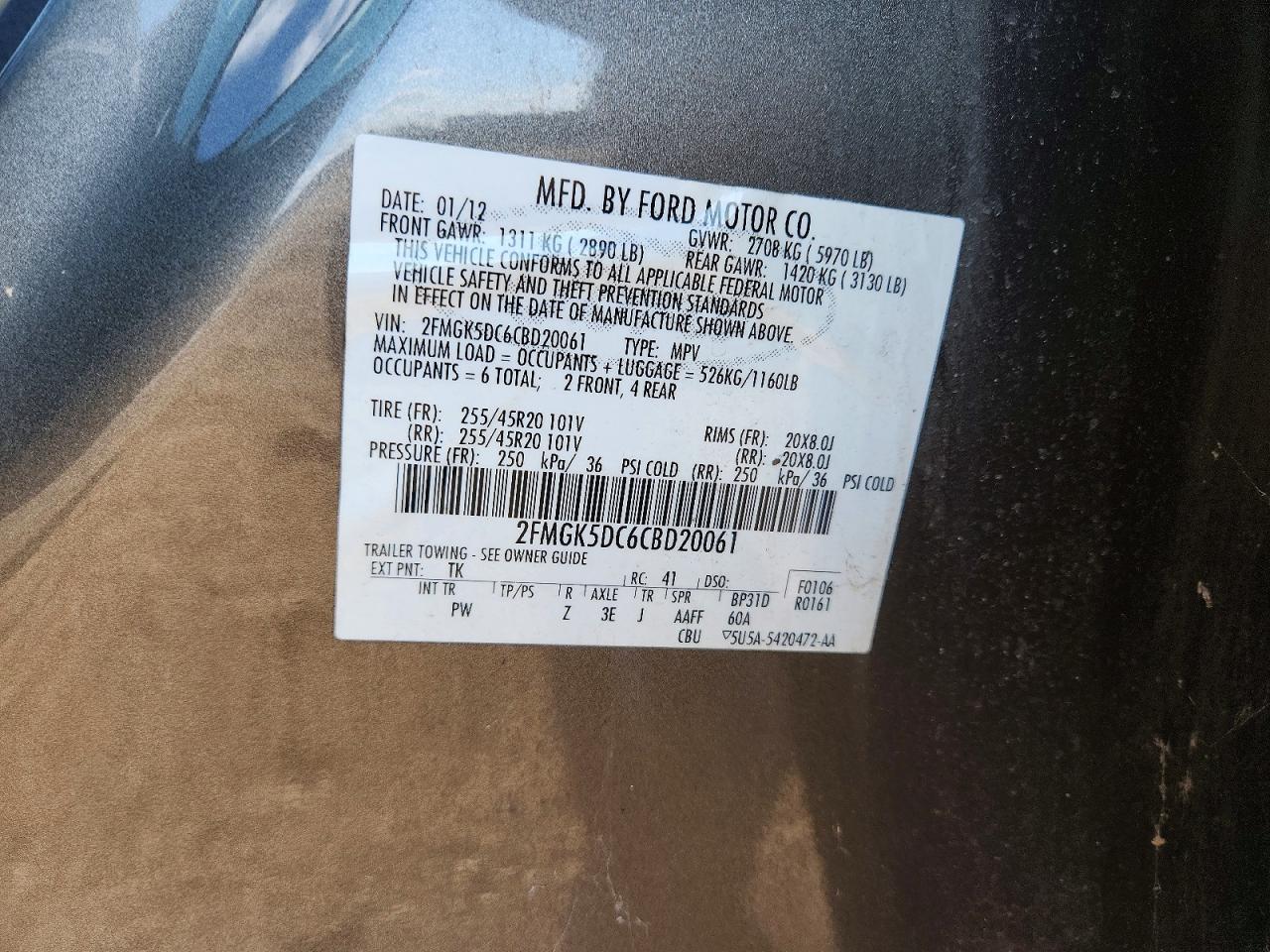 2012 Ford Flex Limited Silver vin: 2FMGK5DC6CBD20061