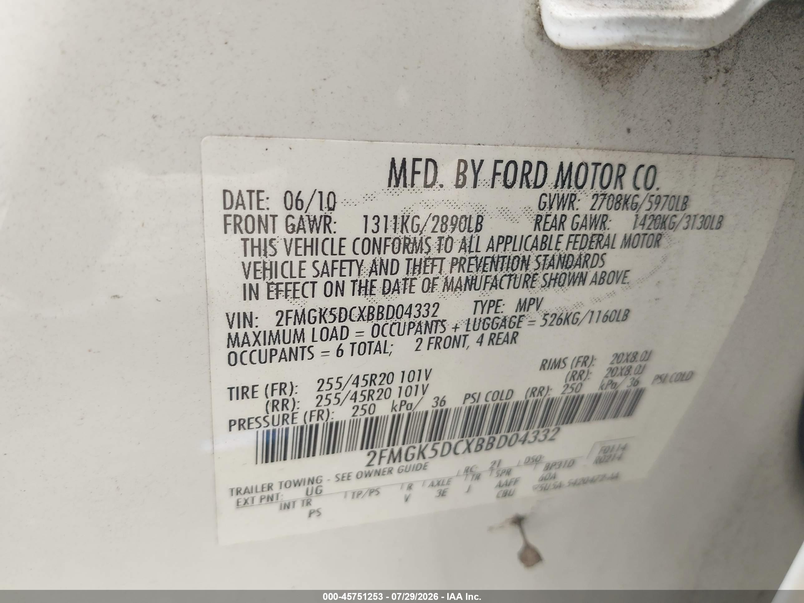 2011 Ford Flex Limited White vin: 2FMGK5DCXBBD04332