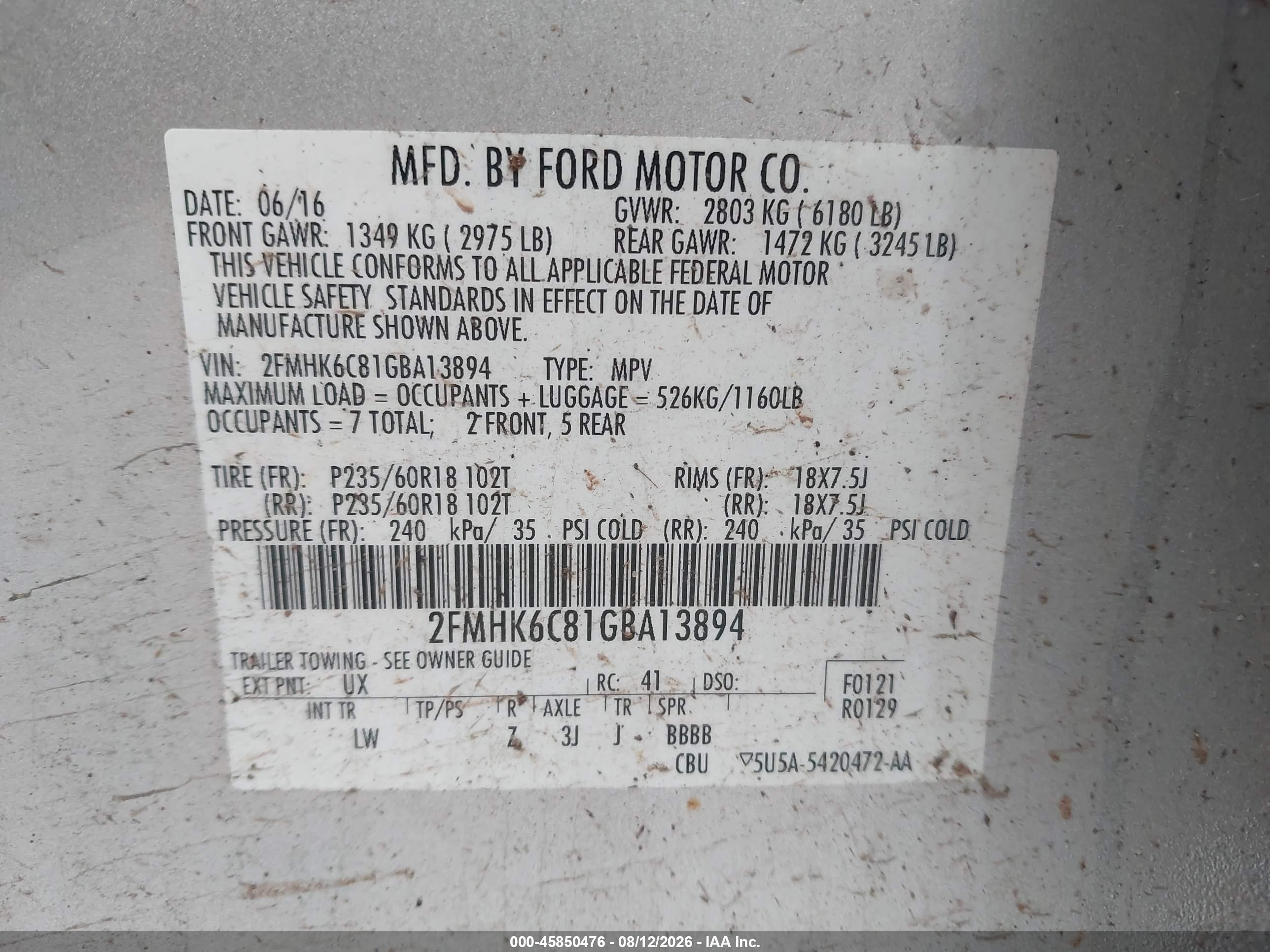 2016 Ford Flex Sel Silver vin: 2FMHK6C81GBA13894
