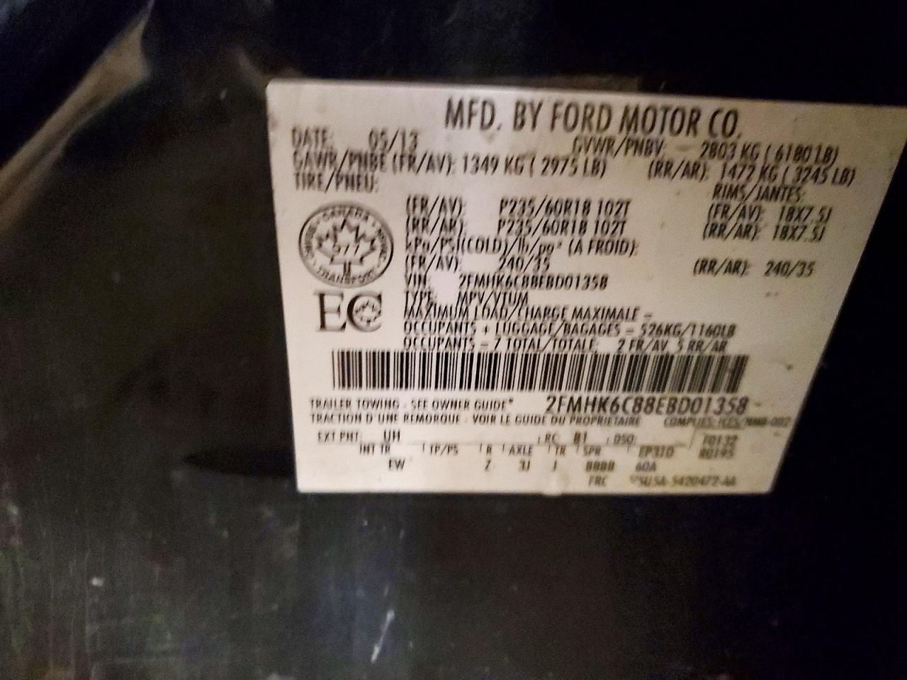 2014 Ford Flex Черный vin: 2FMHK6C88EBD01358