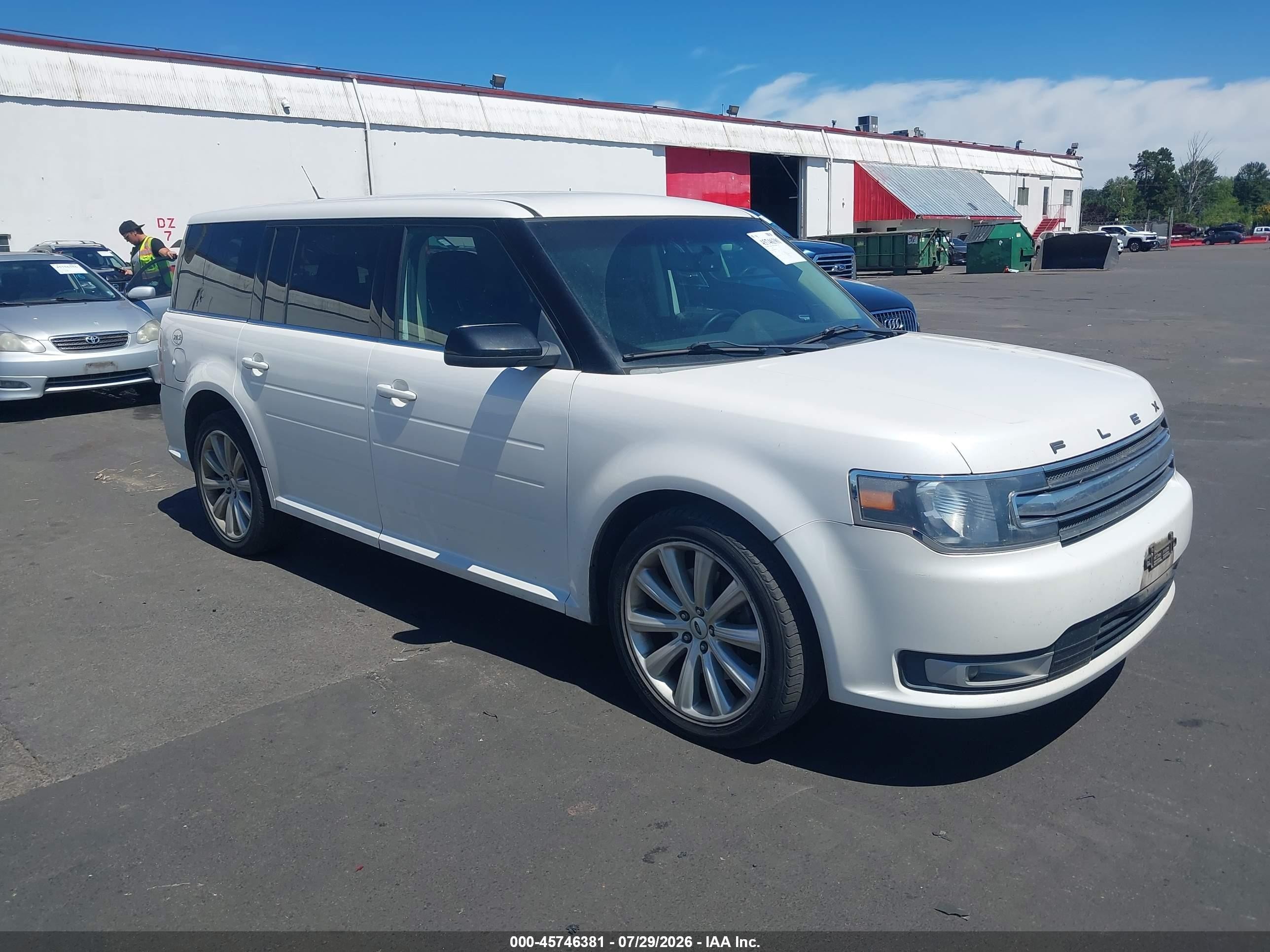 2014 Ford Flex Sel White vin: 2FMHK6C88EBD12411