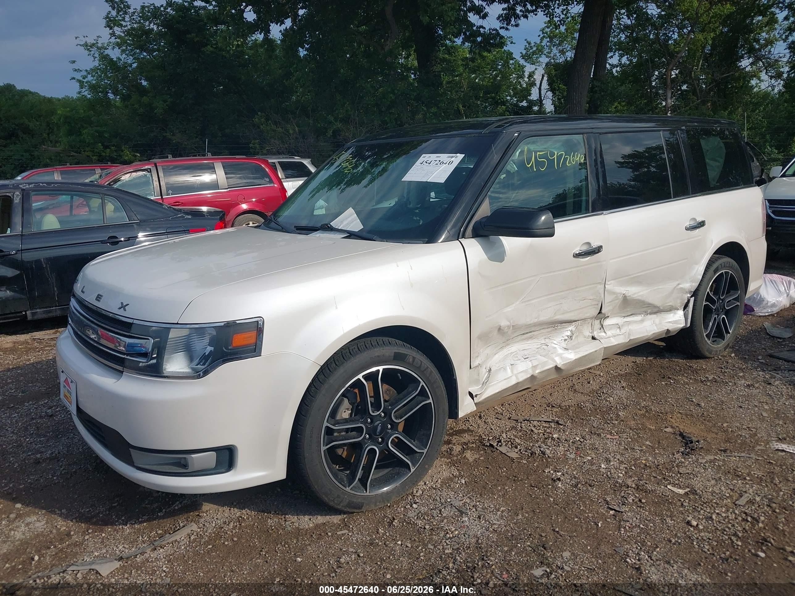 2015 Ford Flex Sel White vin: 2FMHK6C88FBA22526