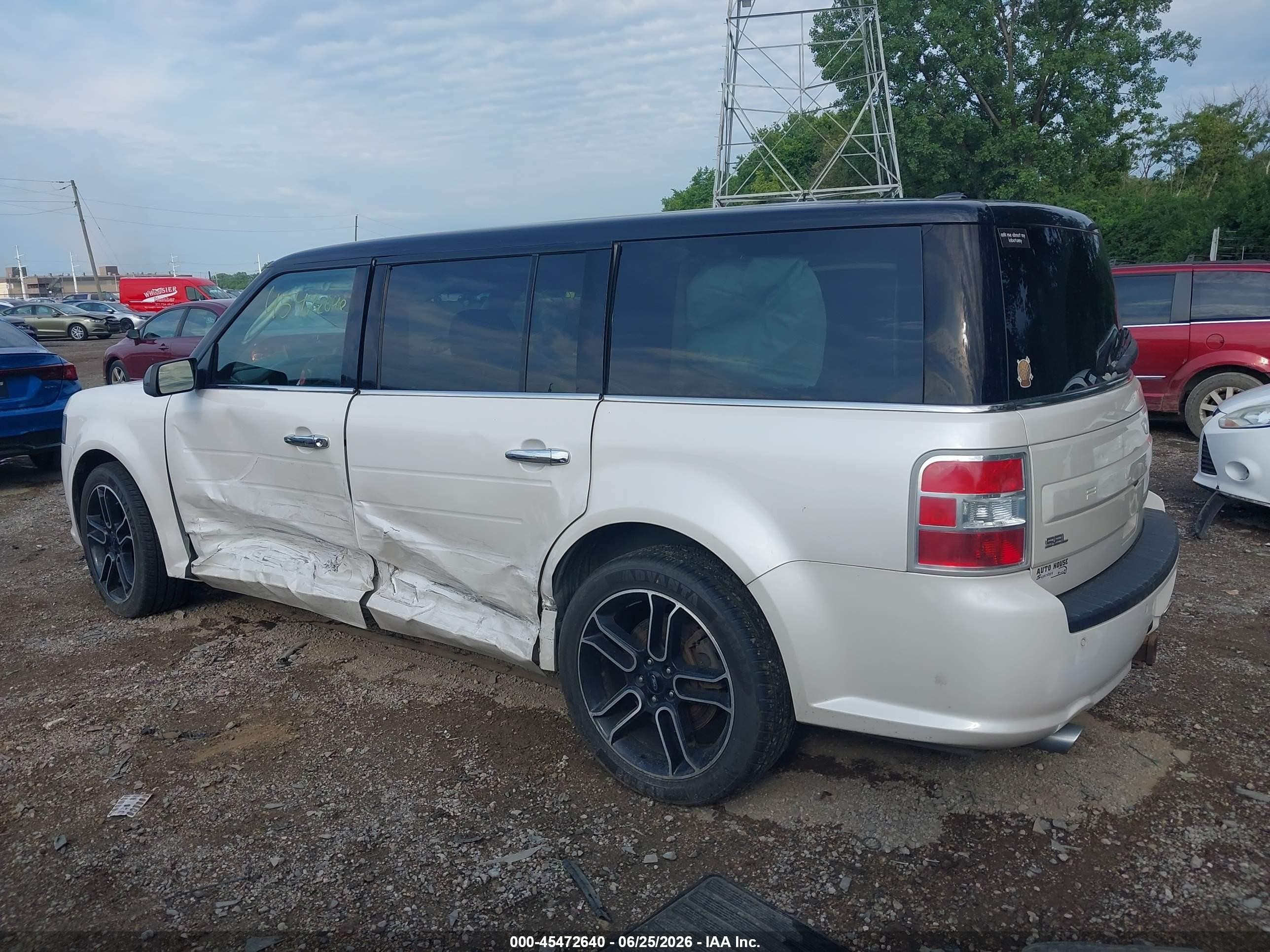 2015 Ford Flex Sel White vin: 2FMHK6C88FBA22526