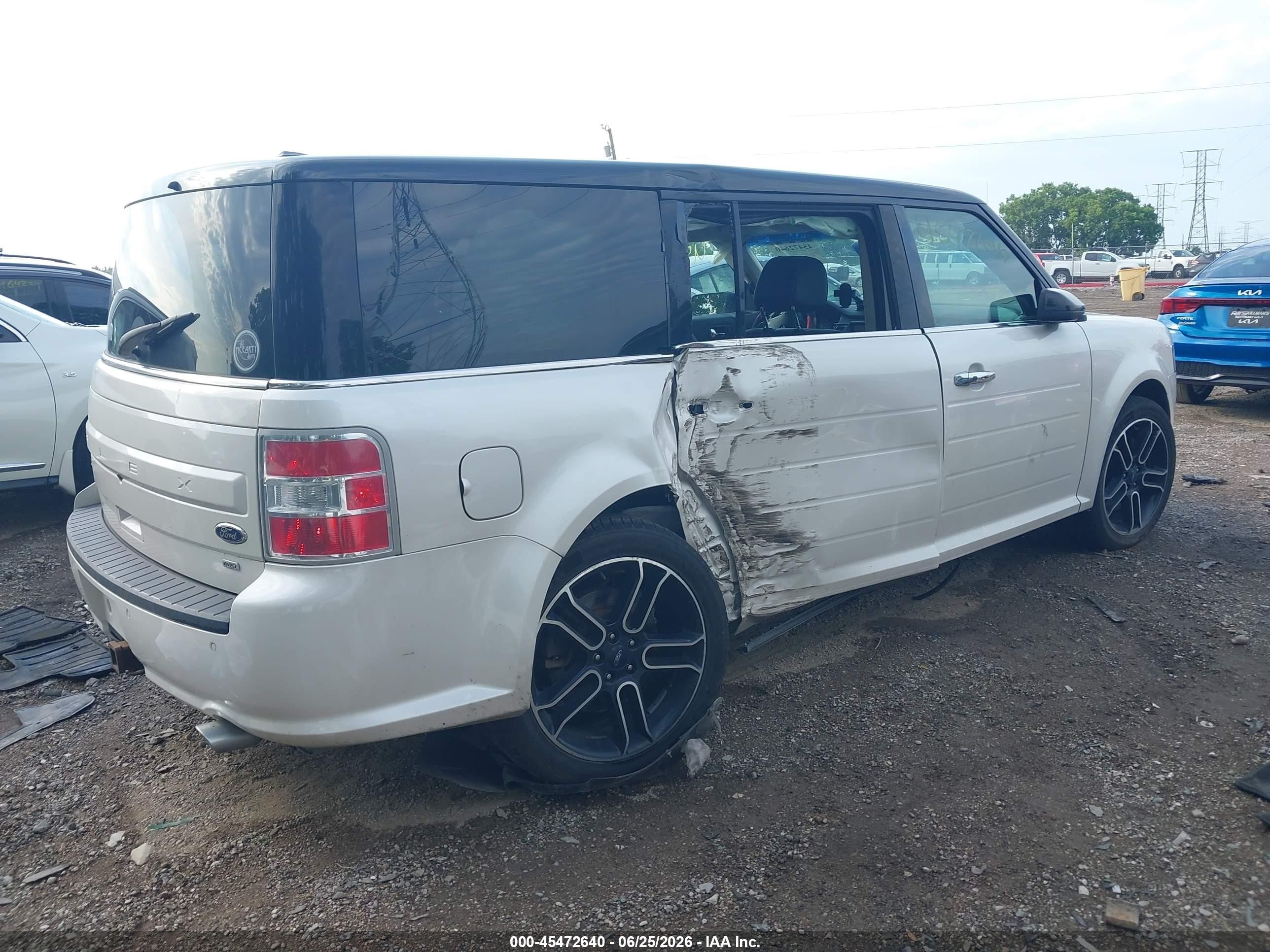 2015 Ford Flex Sel White vin: 2FMHK6C88FBA22526