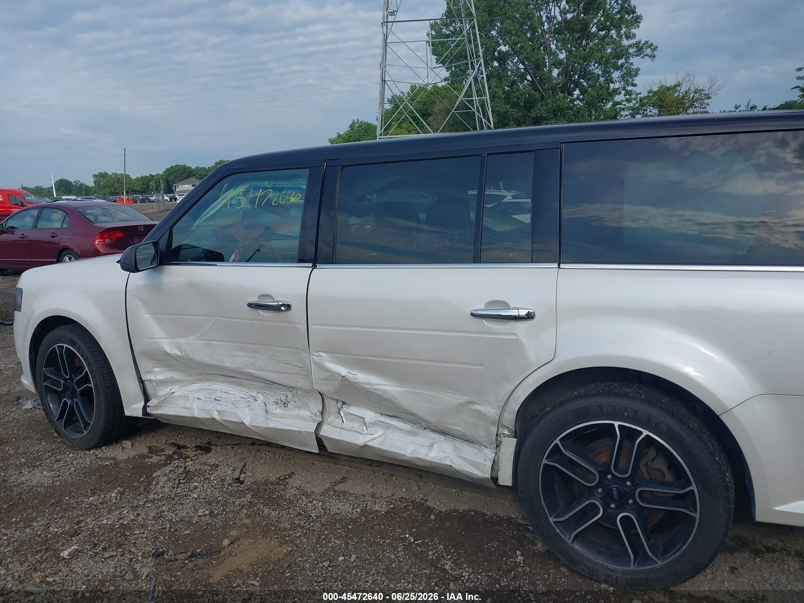 2015 Ford Flex Sel White vin: 2FMHK6C88FBA22526