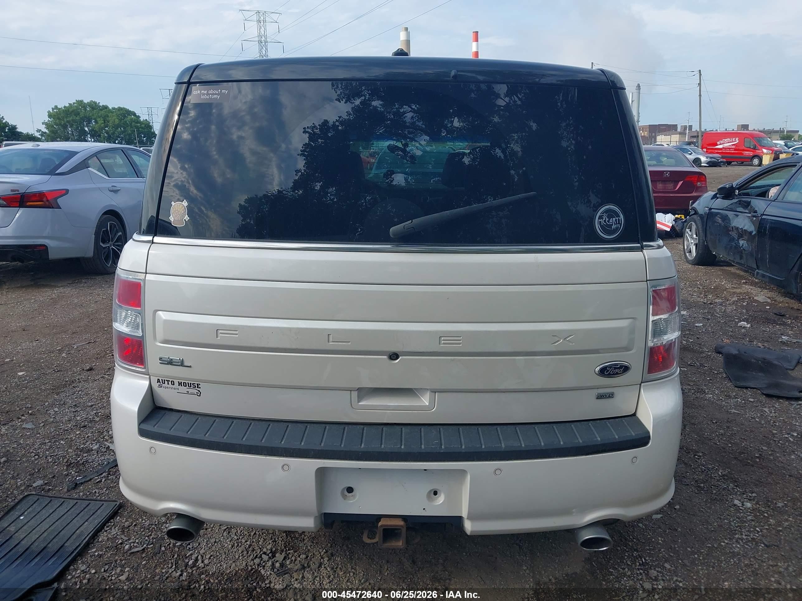 2015 Ford Flex Sel White vin: 2FMHK6C88FBA22526