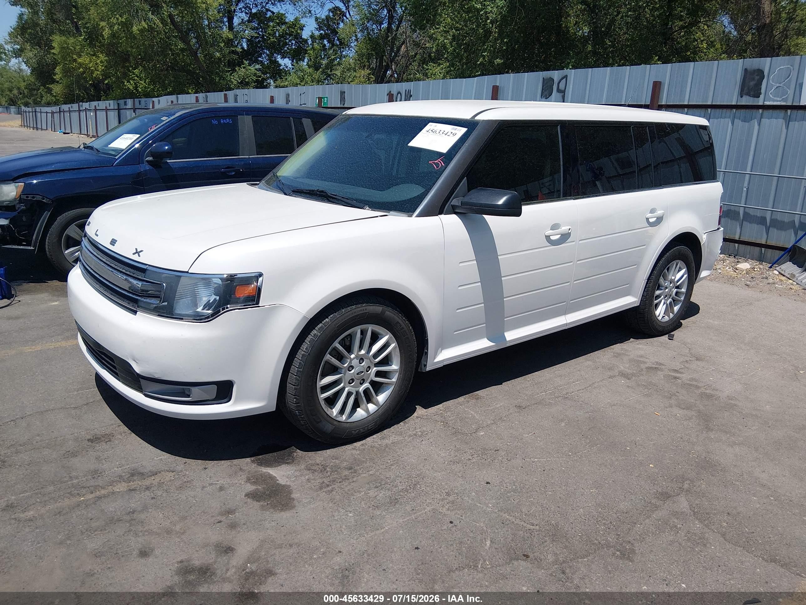 2014 Ford Flex Sel White vin: 2FMHK6C89EBD35826