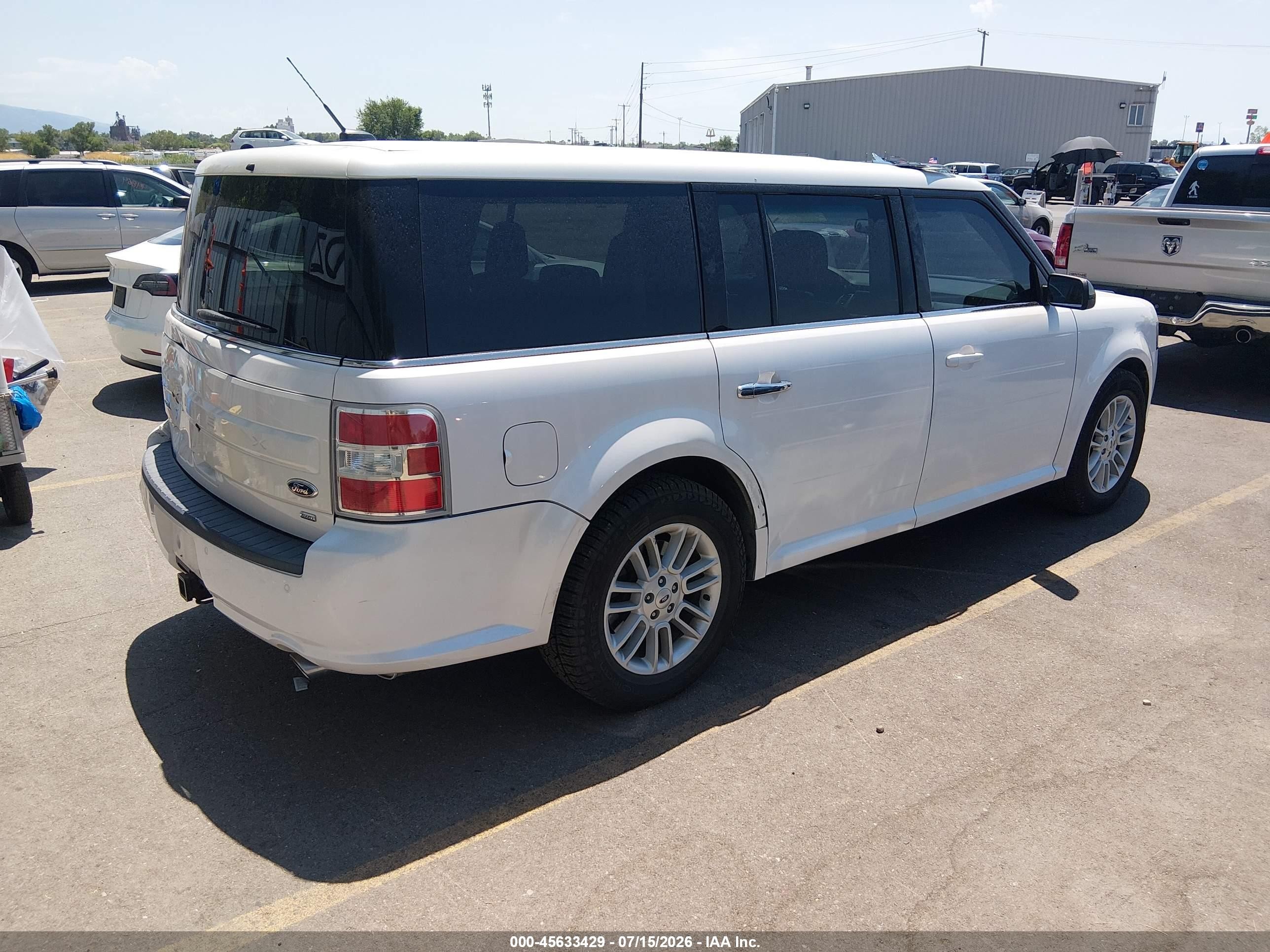 2014 Ford Flex Sel White vin: 2FMHK6C89EBD35826