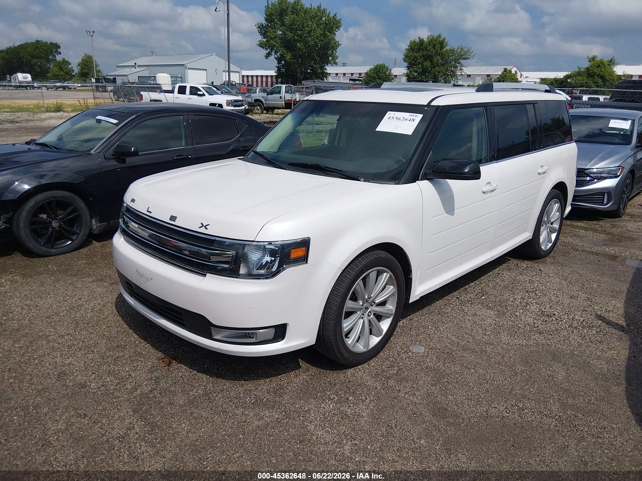 2014 Ford Flex Sel White vin: 2FMHK6C89EBD37897