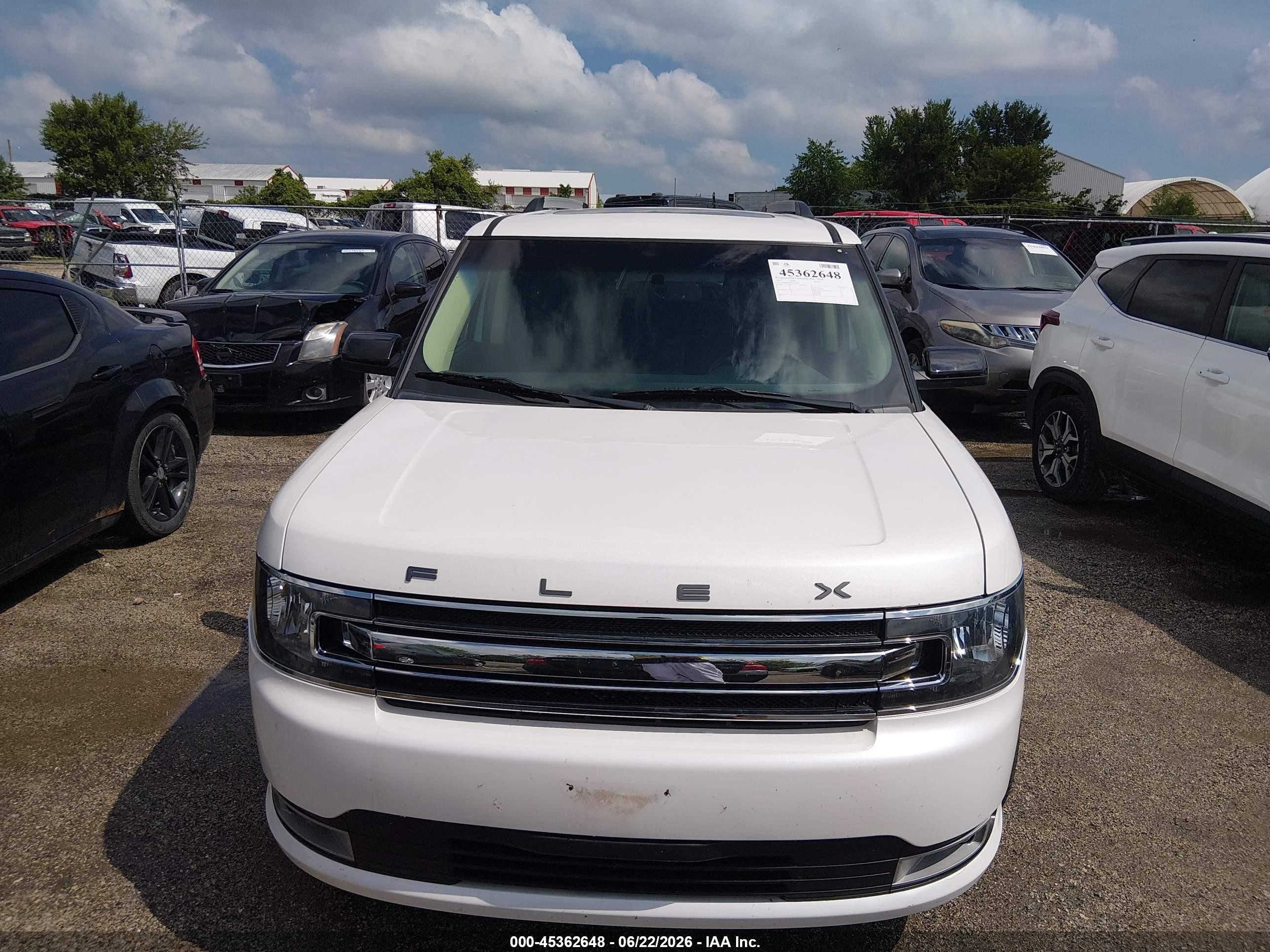 2014 Ford Flex Sel White vin: 2FMHK6C89EBD37897