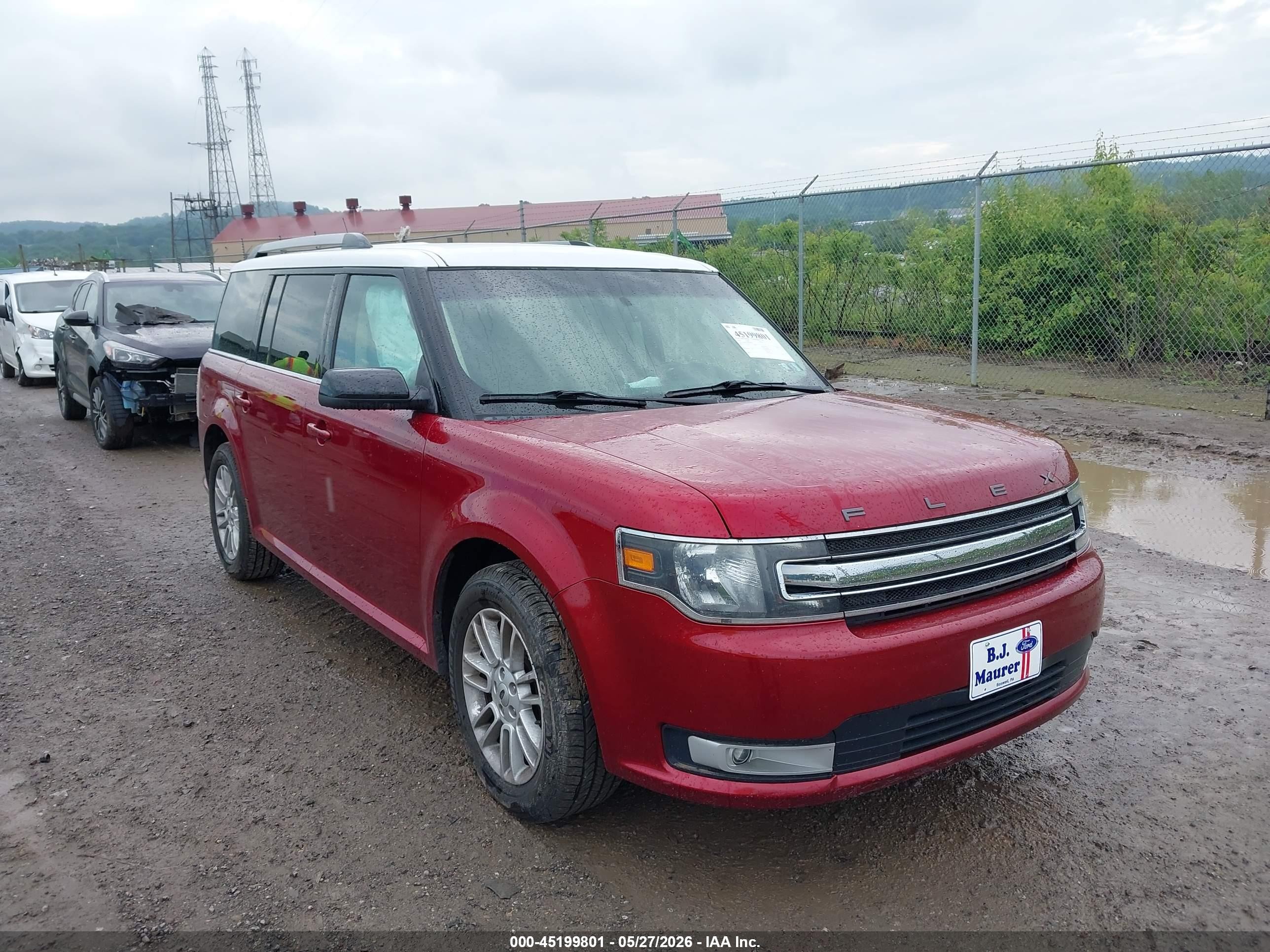 2014 Ford Flex Sel Red vin: 2FMHK6C8XEBD33339
