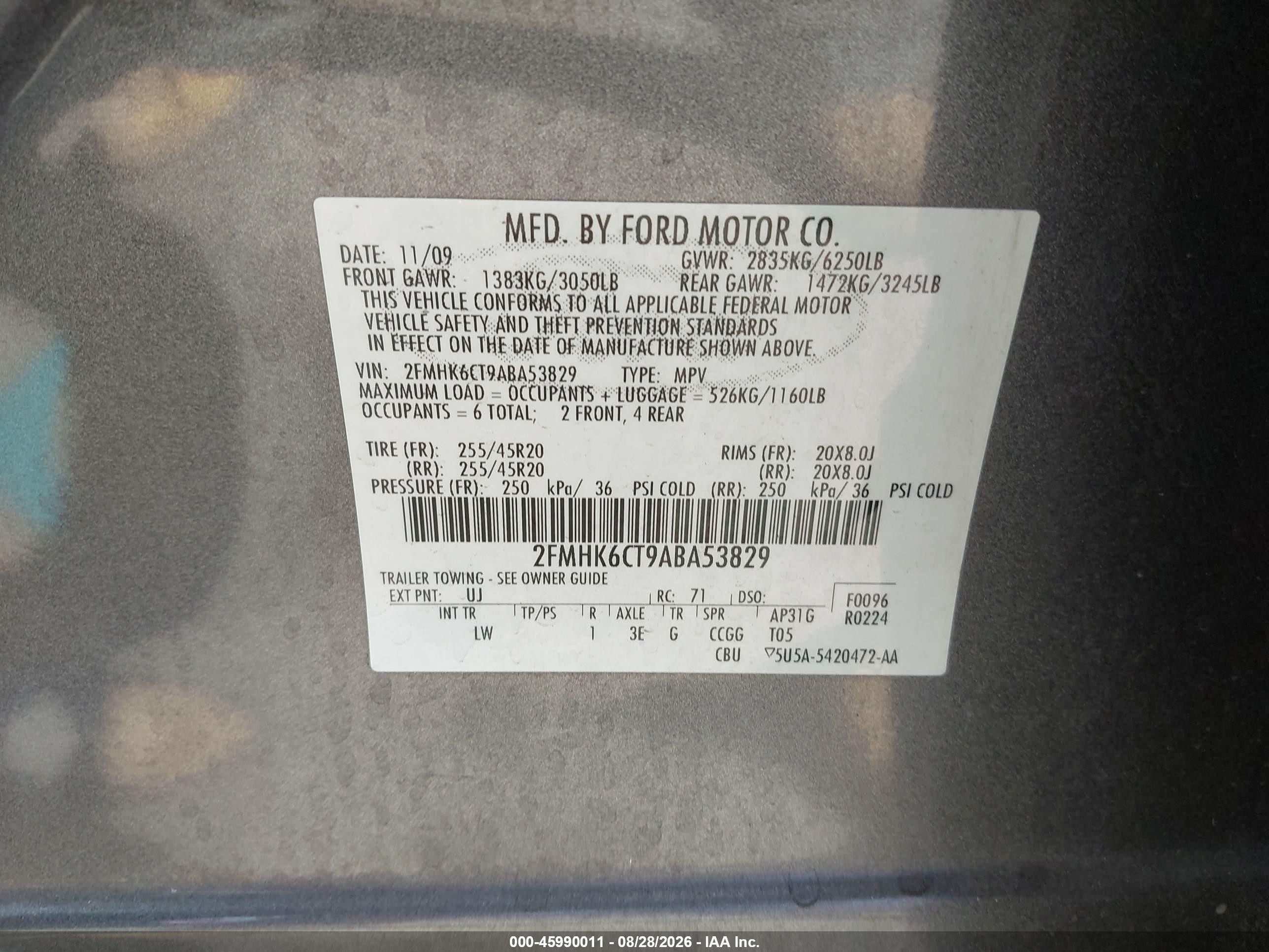 2010 Ford Flex Sel Gray vin: 2FMHK6CT9ABA53829