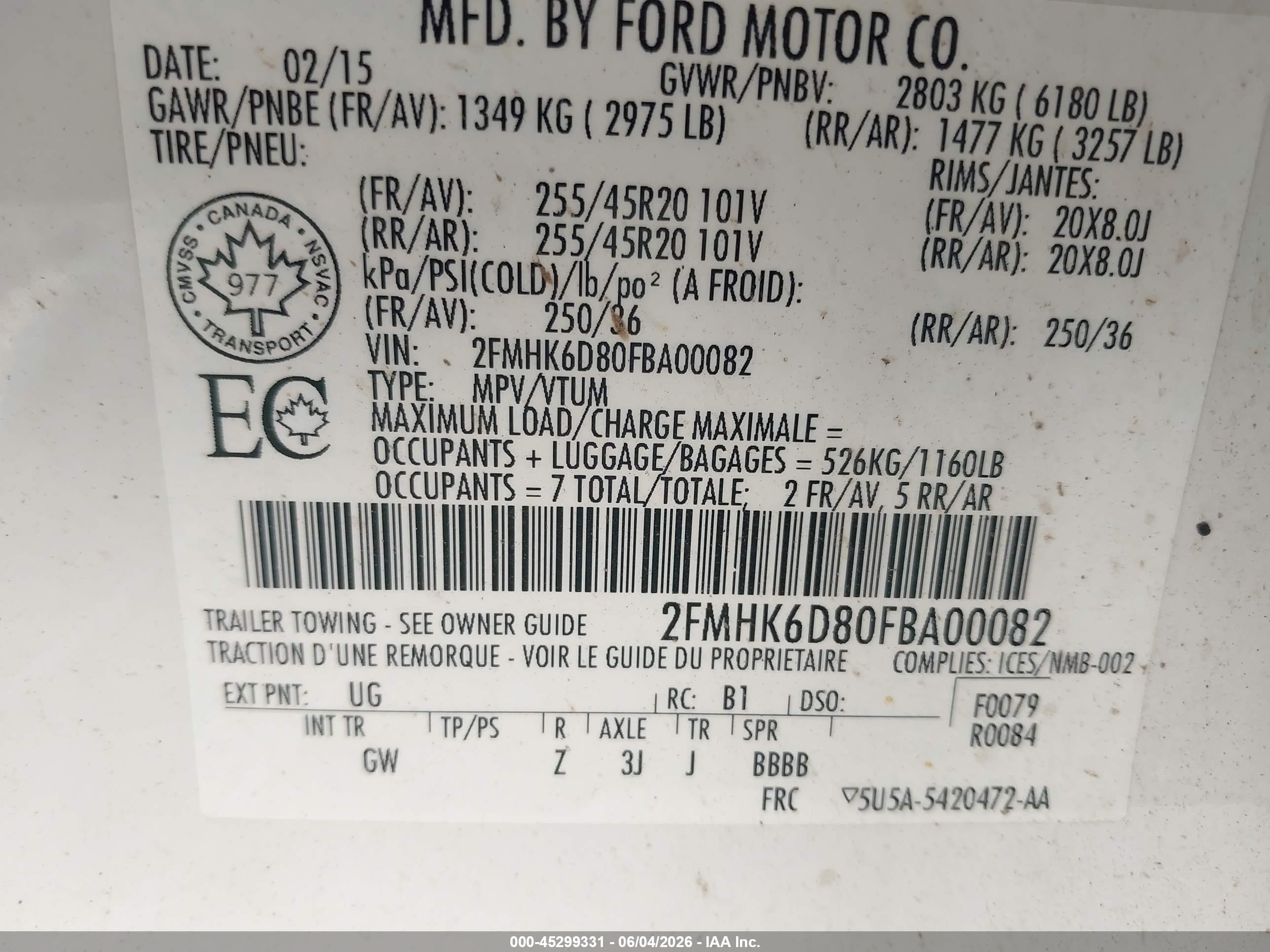 2015 Ford Flex Limited White vin: 2FMHK6D80FBA00082