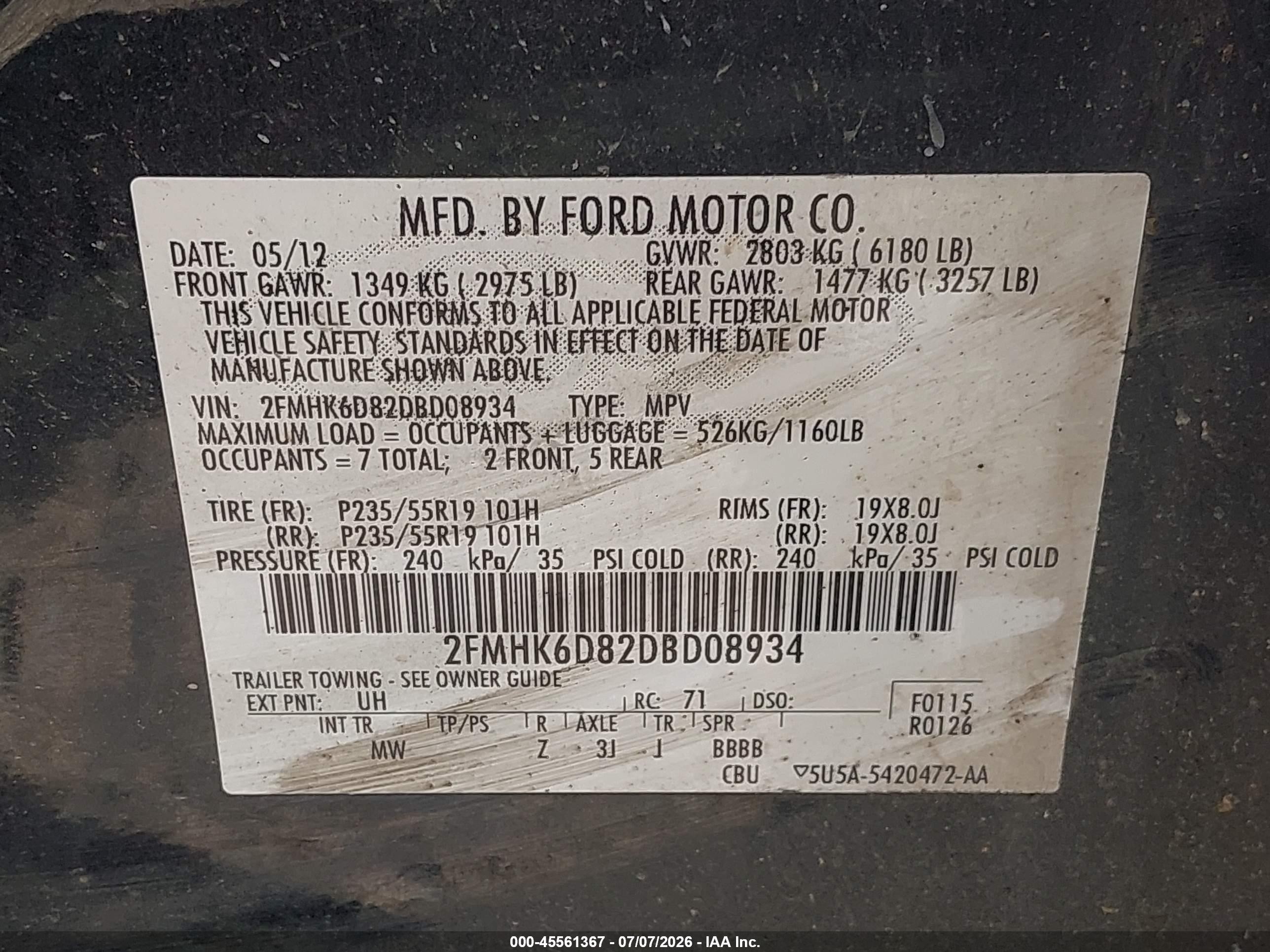2013 Ford Flex Limited Brown vin: 2FMHK6D82DBD08934