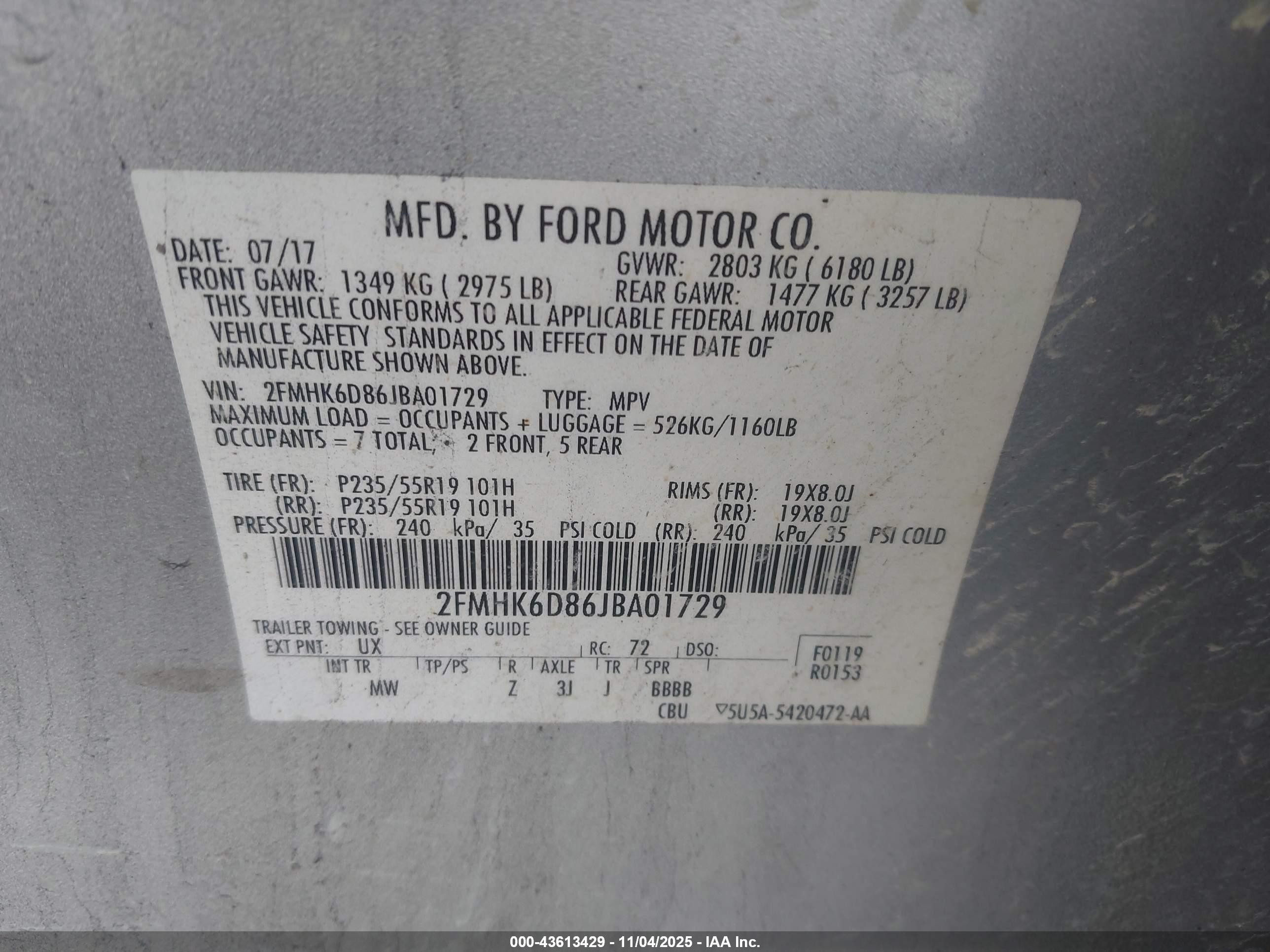 2018 Ford Flex Limited Silver vin: 2FMHK6D86JBA01729