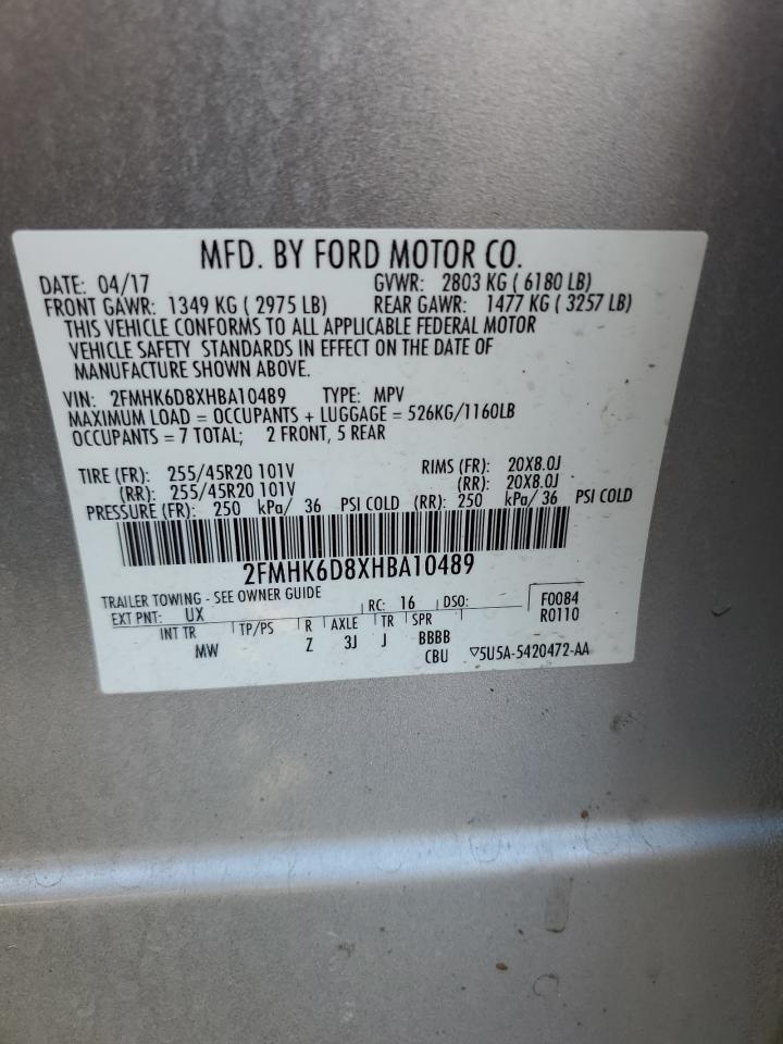 2017 Ford Flex Limited Серебряный vin: 2FMHK6D8XHBA10489