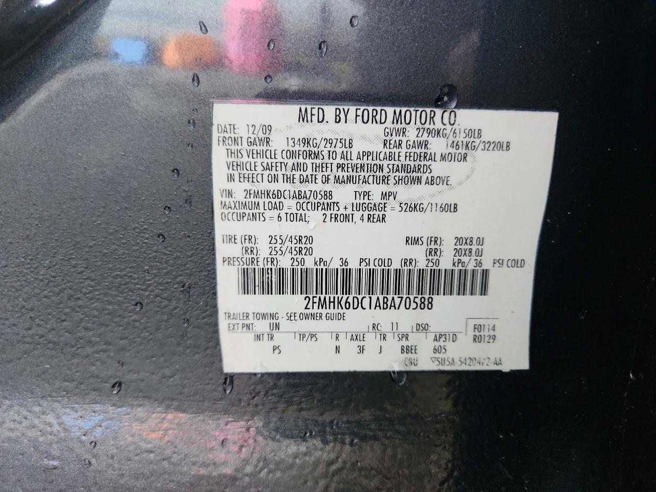 2010 Ford Flex Limited Blue vin: 2FMHK6DC1ABA70588
