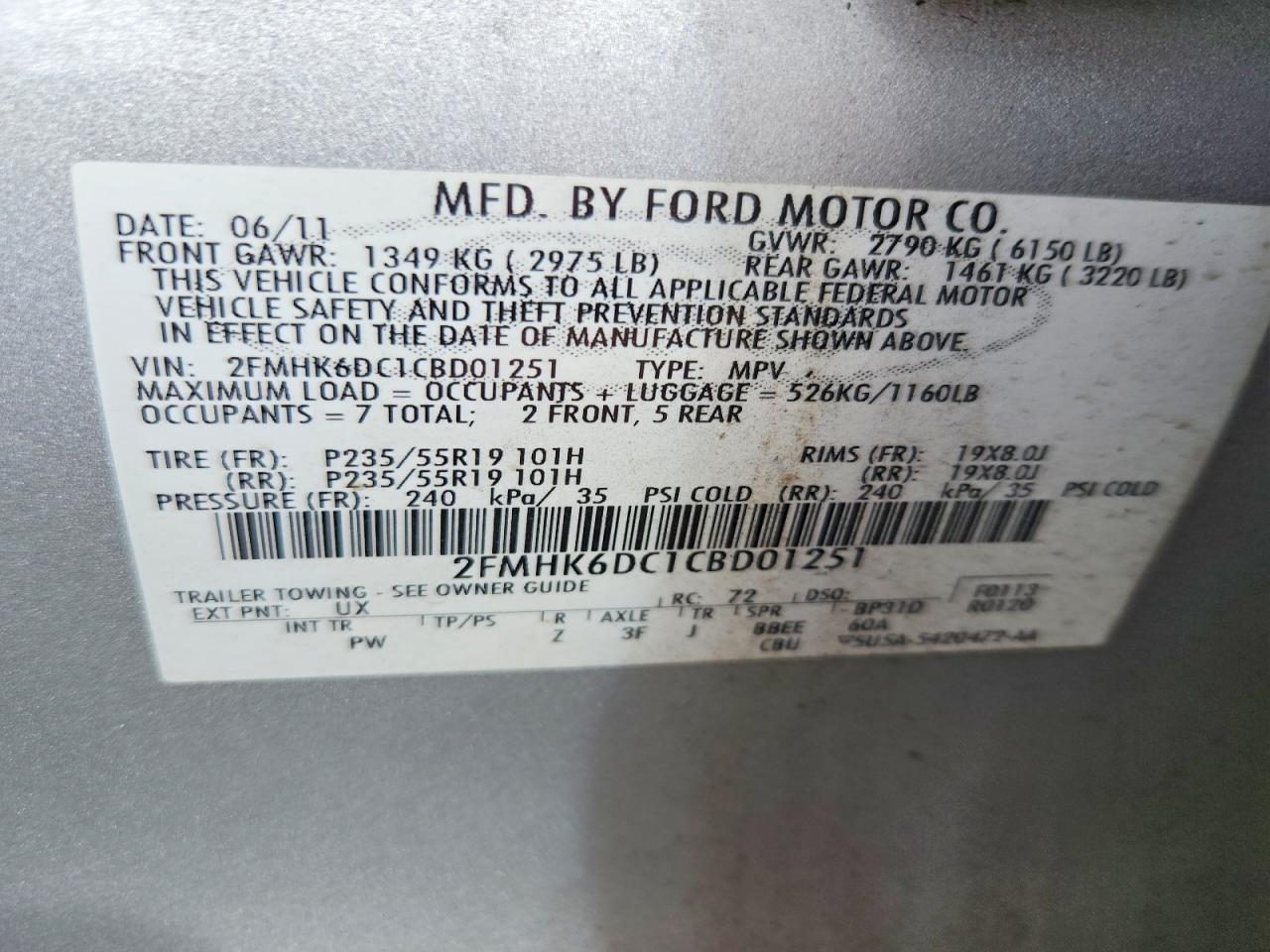2012 Ford Flex Limited Silver vin: 2FMHK6DC1CBD01251