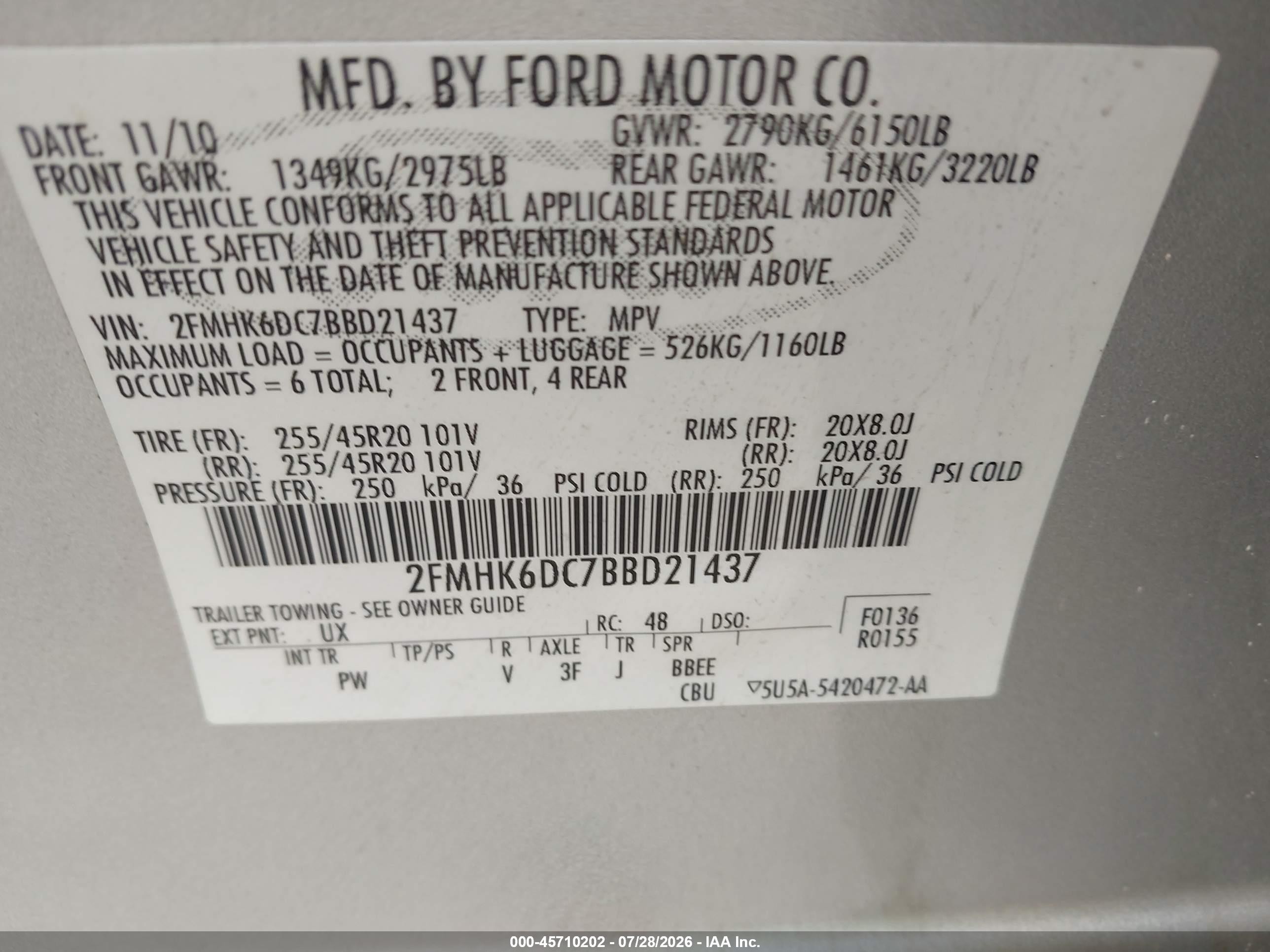 2011 Ford Flex Limited Silver vin: 2FMHK6DC7BBD21437