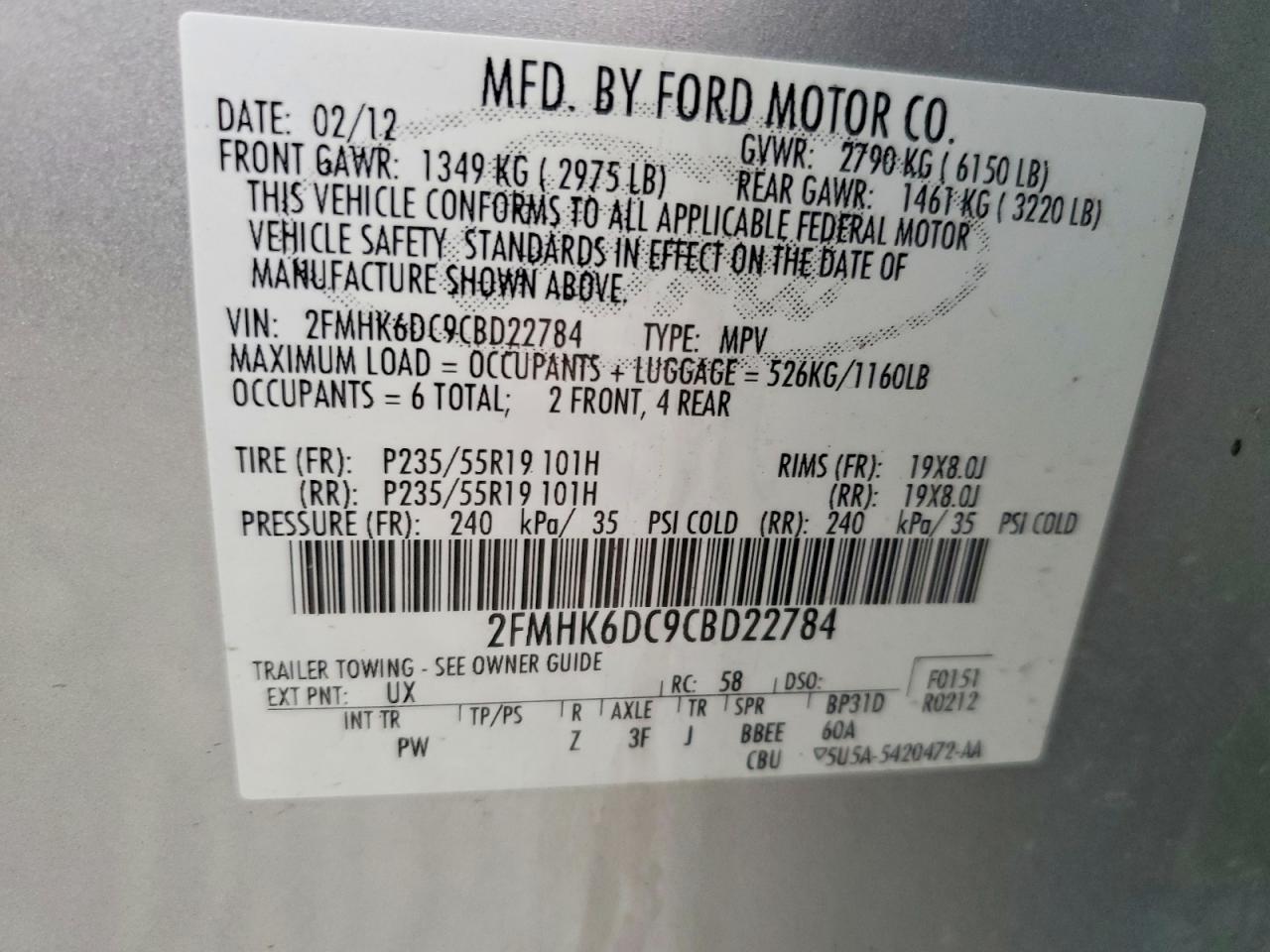 2012 Ford Flex Limited Silver vin: 2FMHK6DC9CBD22784