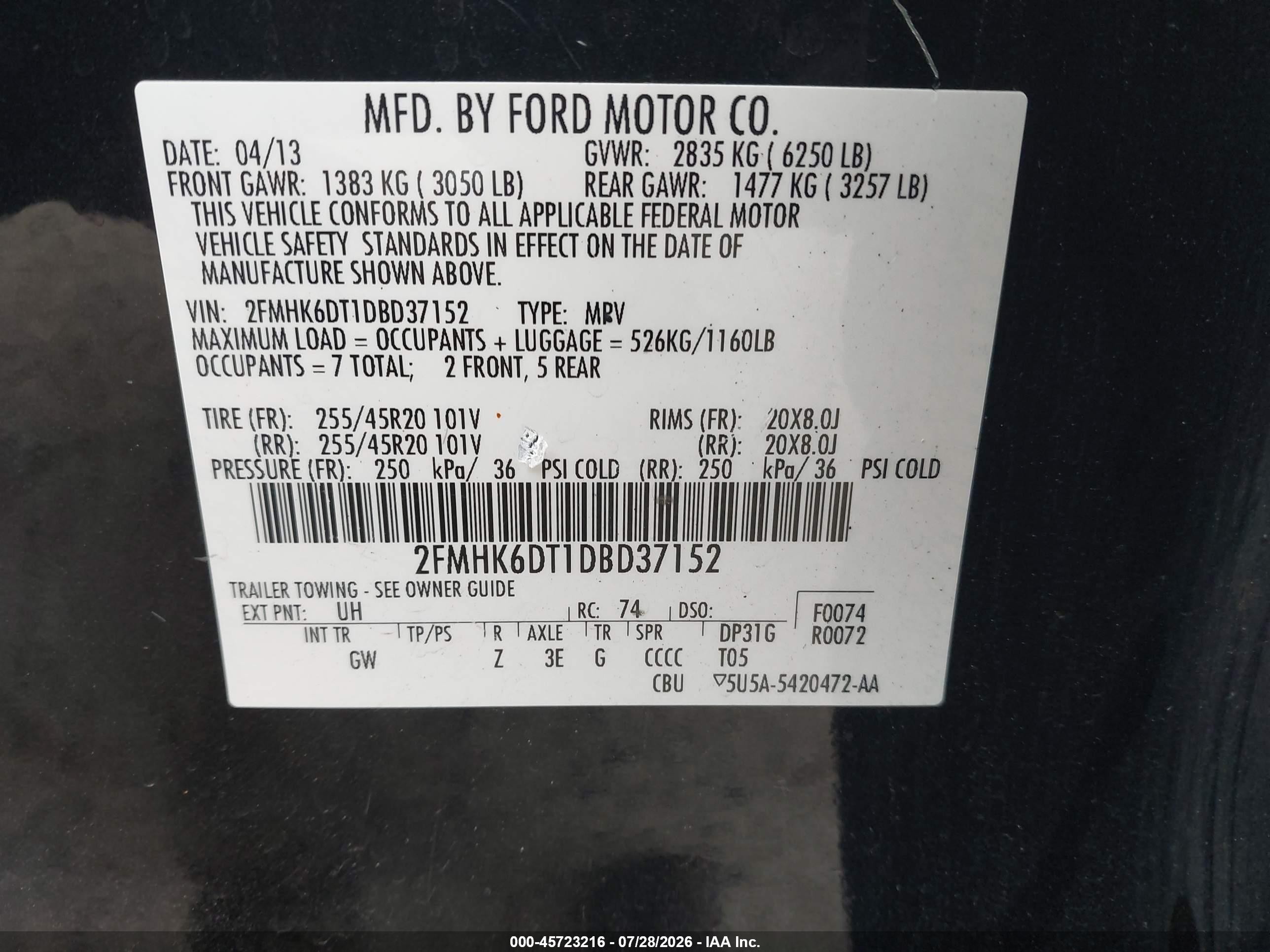 2013 Ford Flex Limited Black vin: 2FMHK6DT1DBD37152