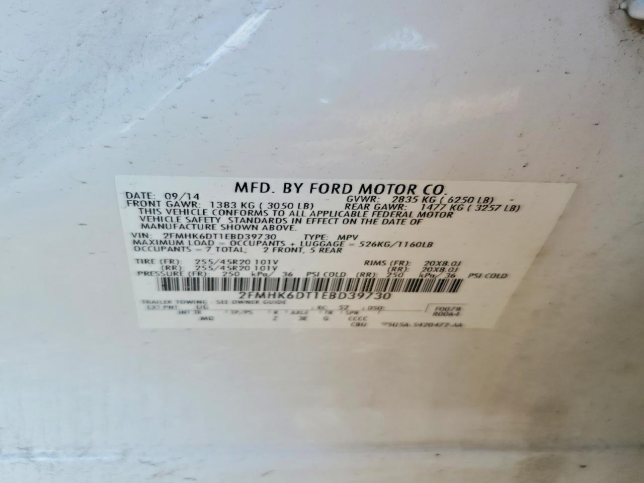 2014 Ford Flex Limited Белый vin: 2FMHK6DT1EBD39730