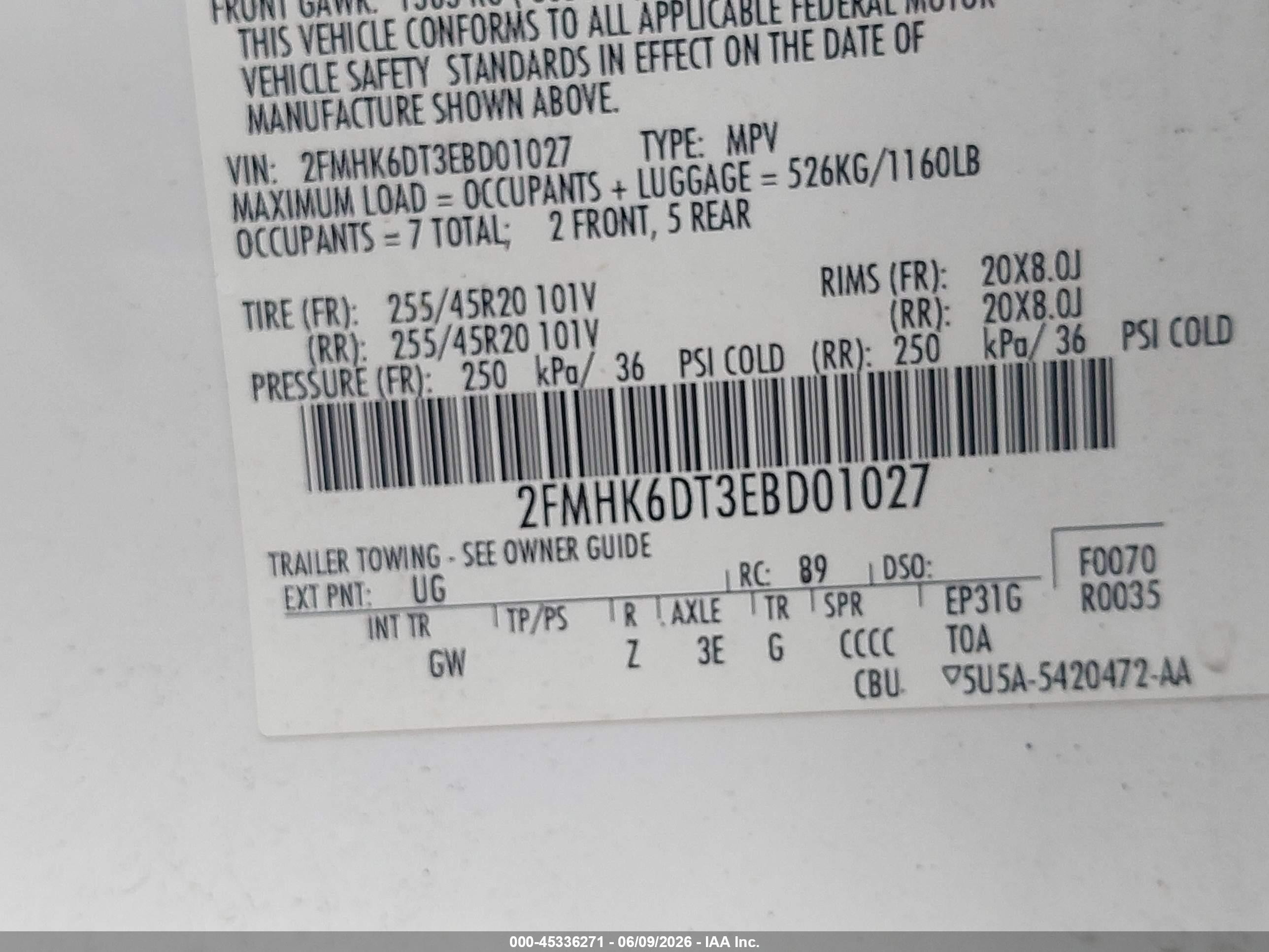 2014 Ford Flex Limited White vin: 2FMHK6DT3EBD01027