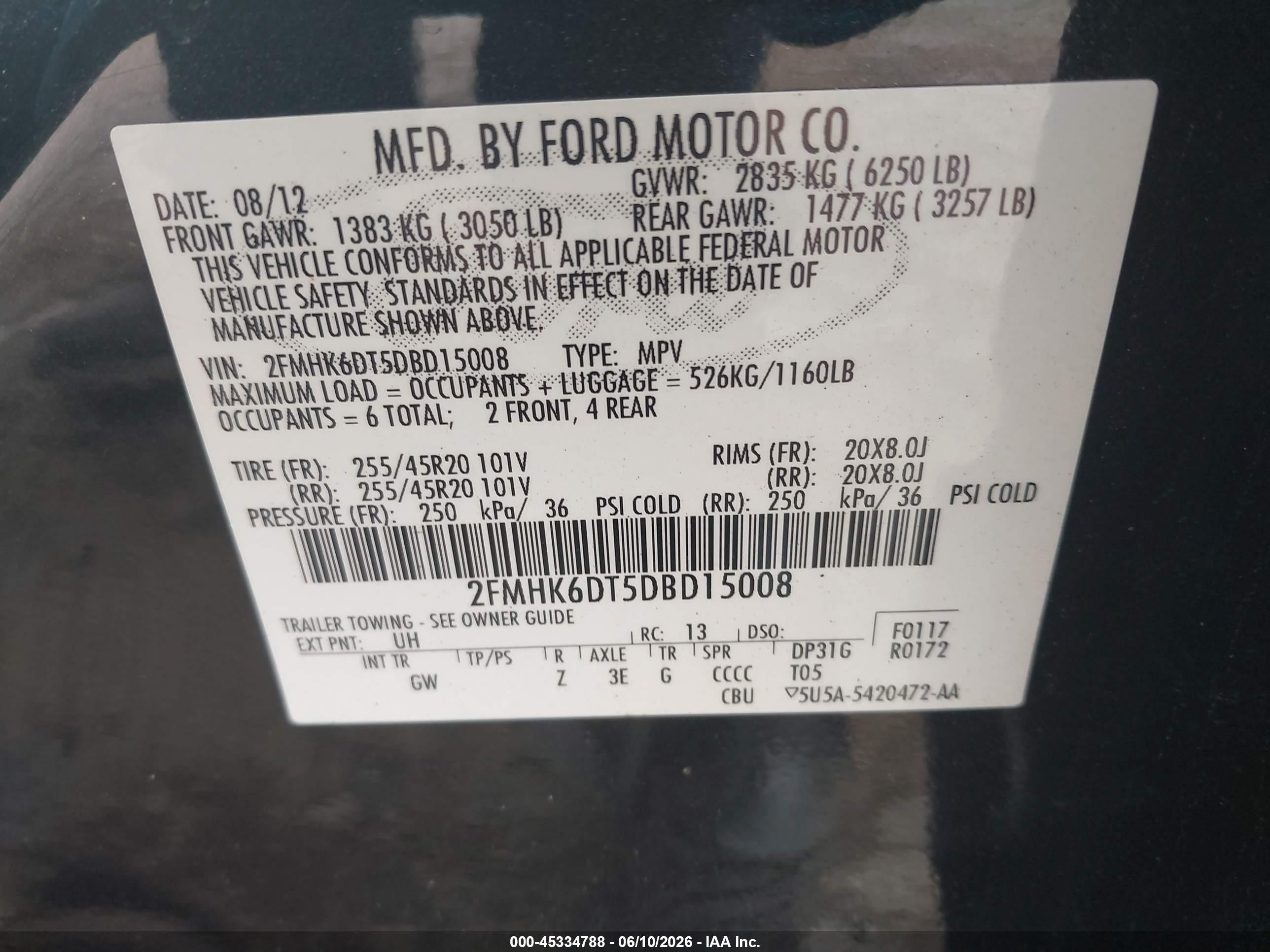 2013 Ford Flex Limited Black vin: 2FMHK6DT5DBD15008