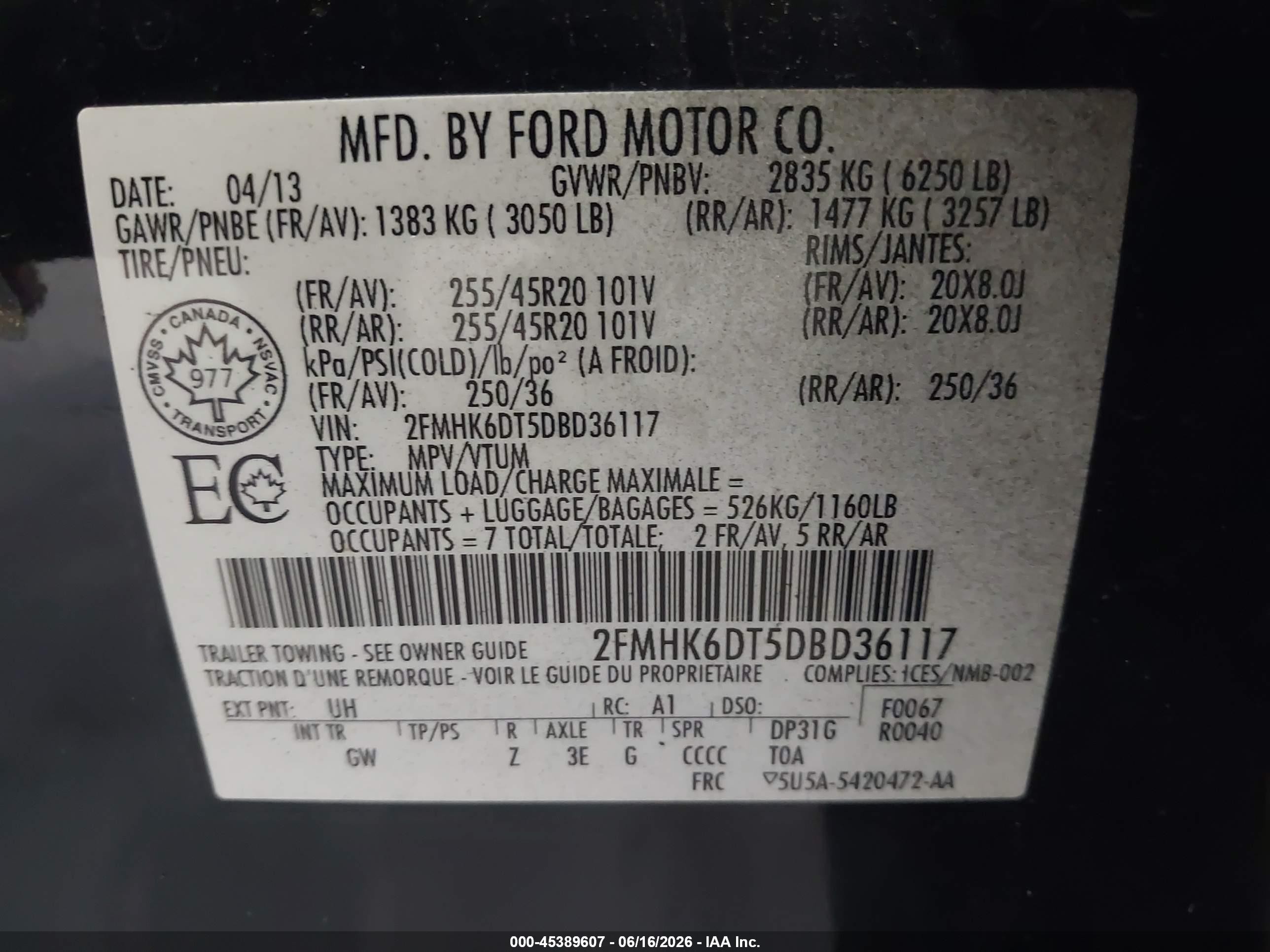2013 Ford Flex Limited Black vin: 2FMHK6DT5DBD36117