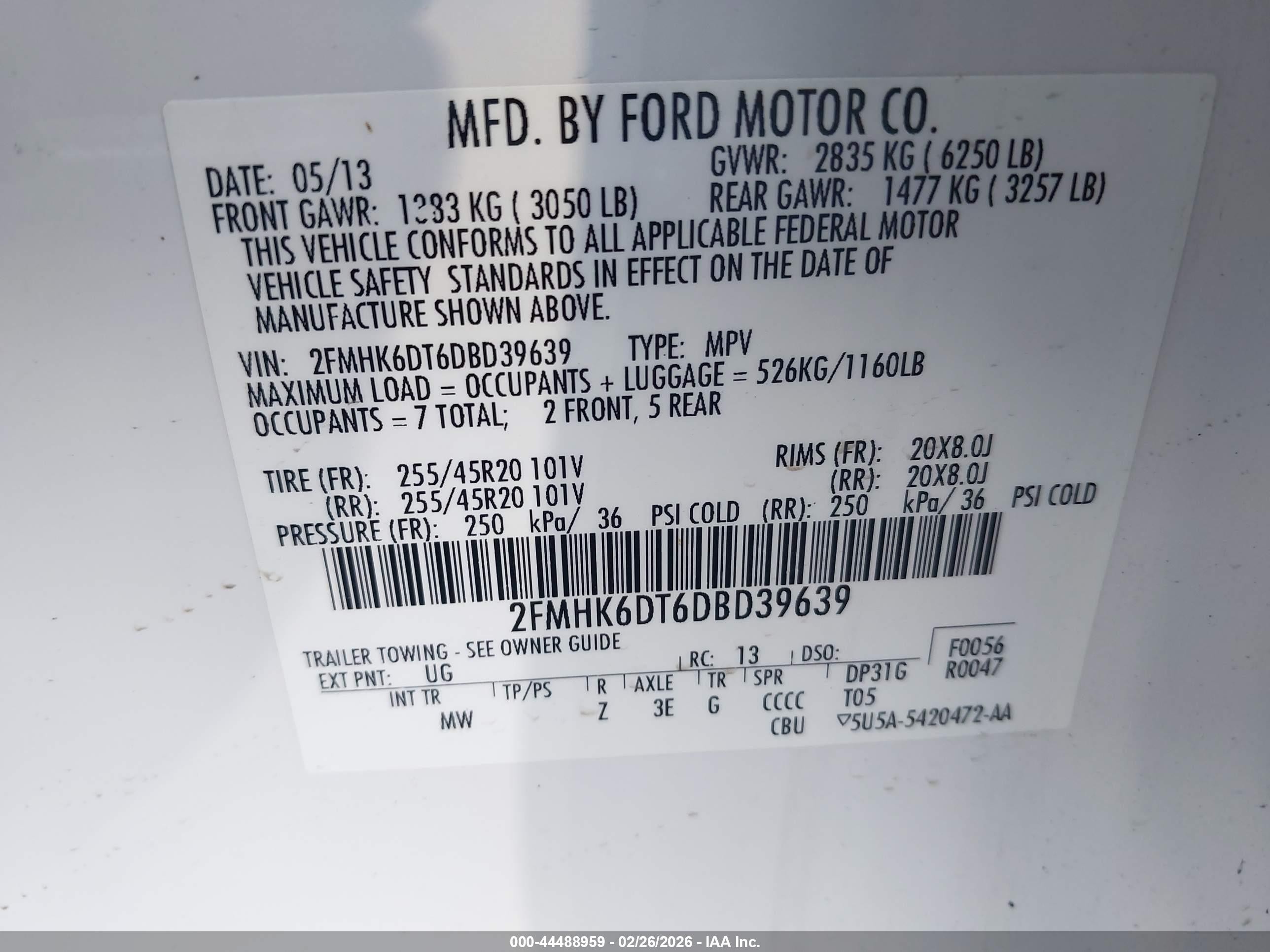 2013 Ford Flex Limited White vin: 2FMHK6DT6DBD39639