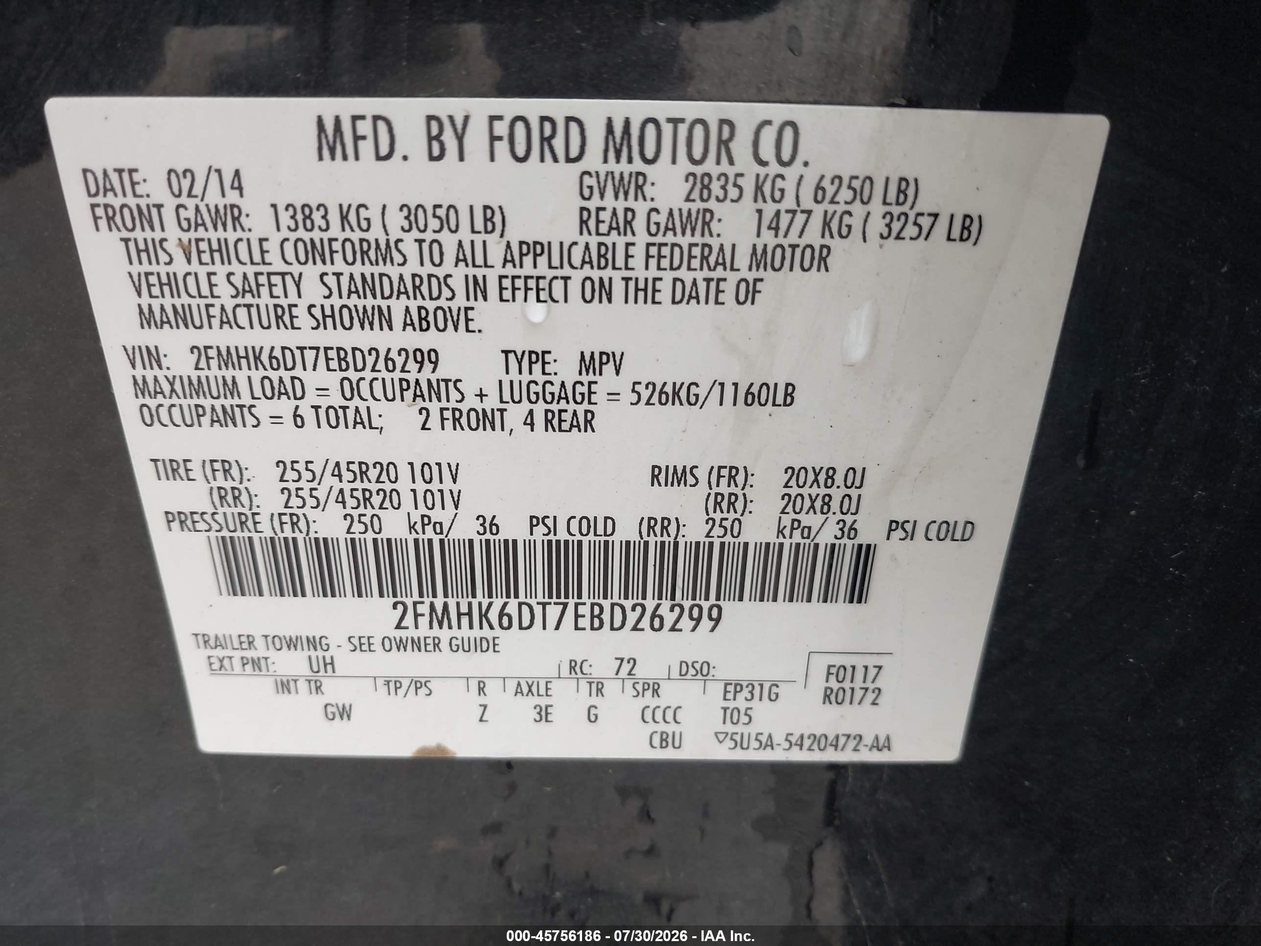 2014 Ford Flex Limited Black vin: 2FMHK6DT7EBD26299