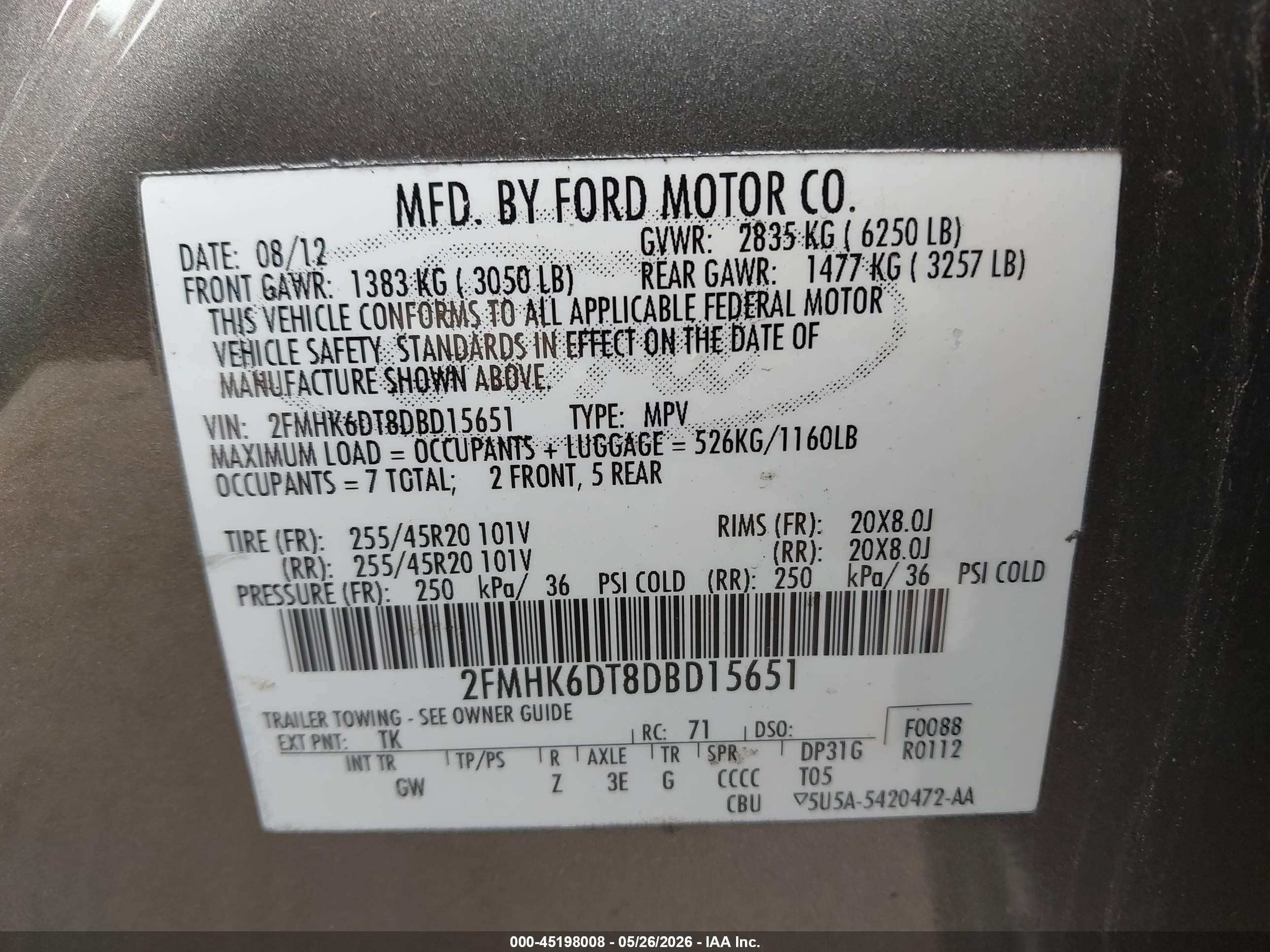 2013 Ford Flex Limited Gray vin: 2FMHK6DT8DBD15651