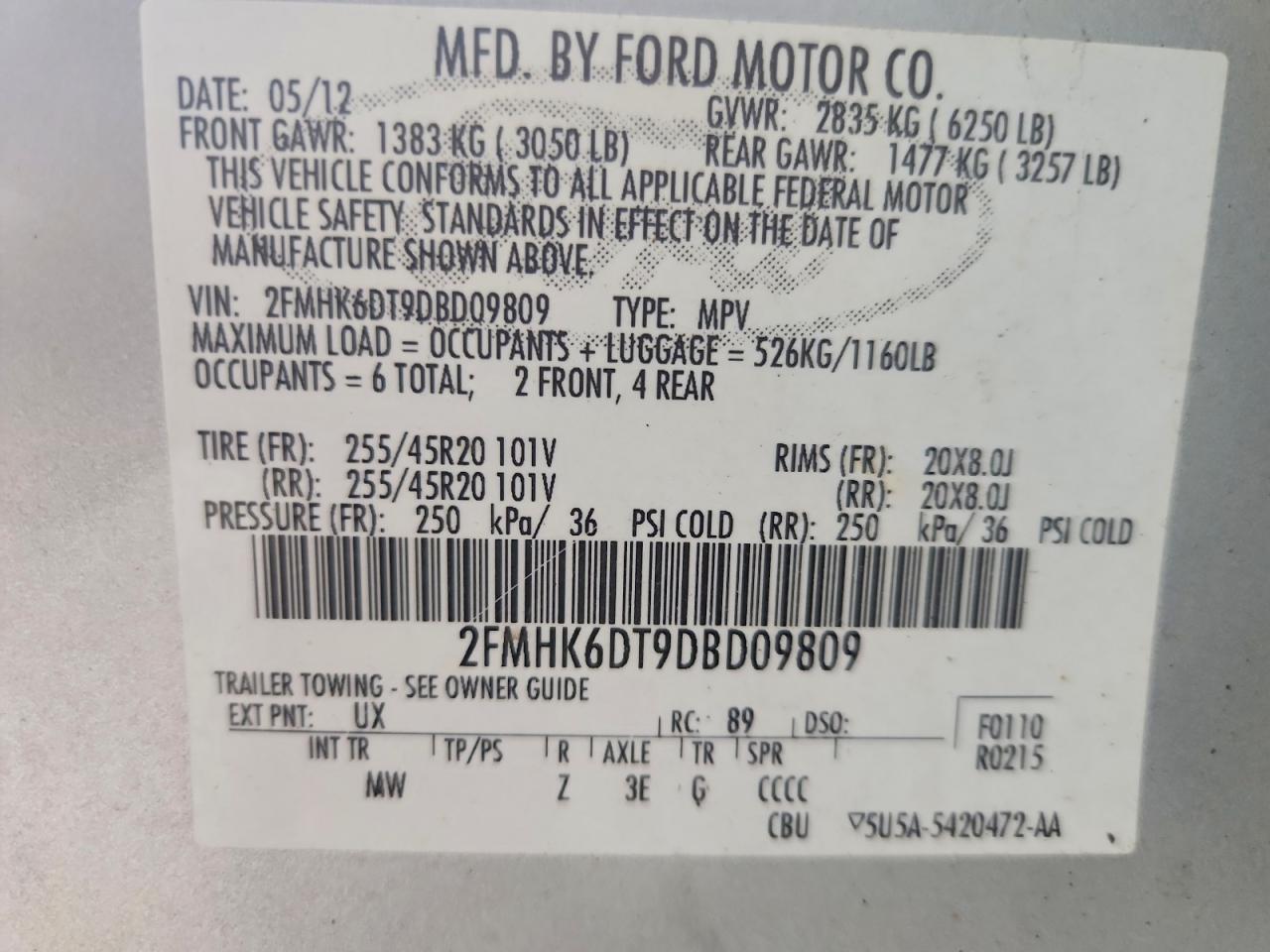 2013 Ford Flex Limited Silver vin: 2FMHK6DT9DBD09809