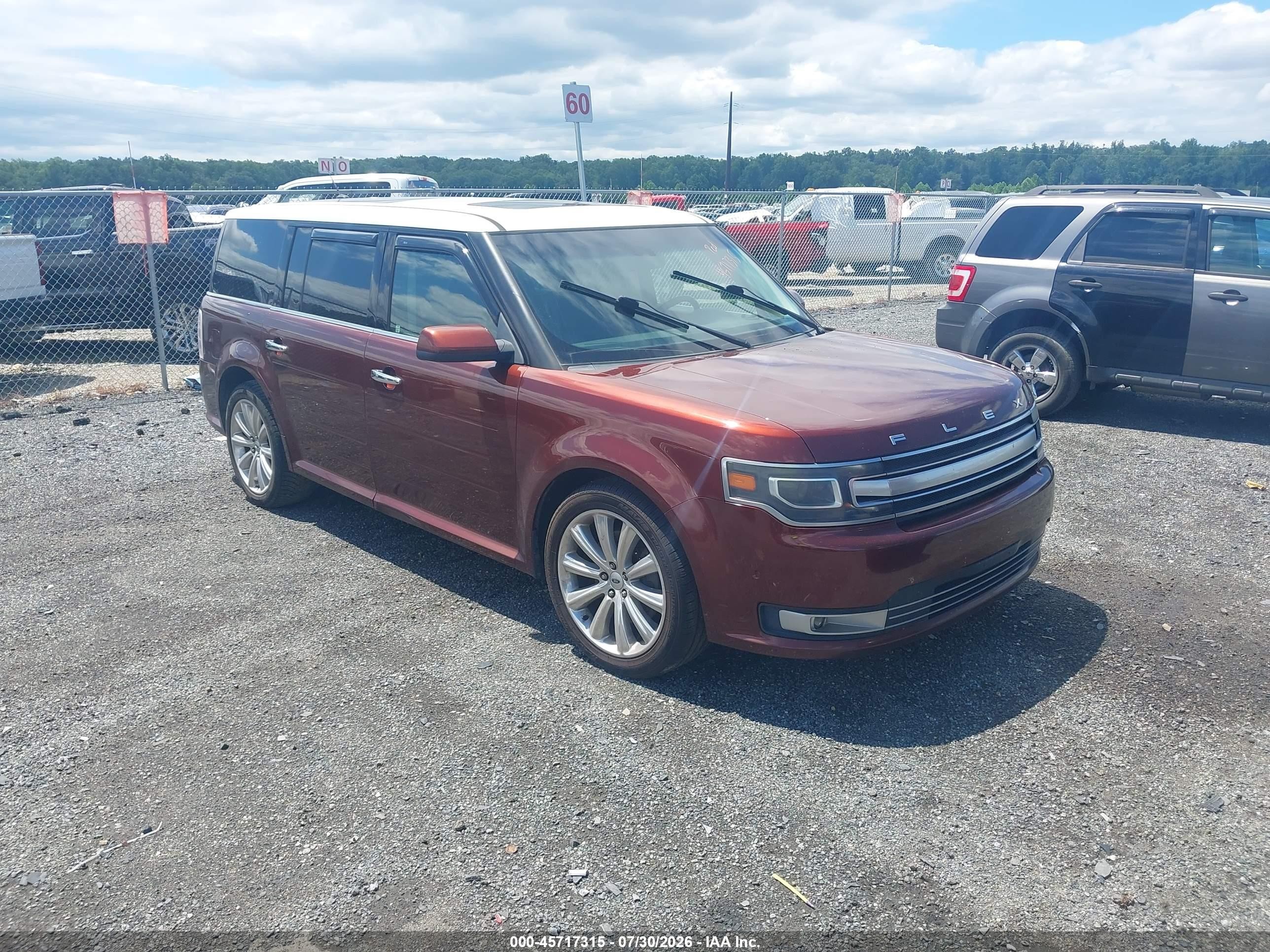 2015 Ford Flex Limited Красный vin: 2FMHK6DT9FBA09013