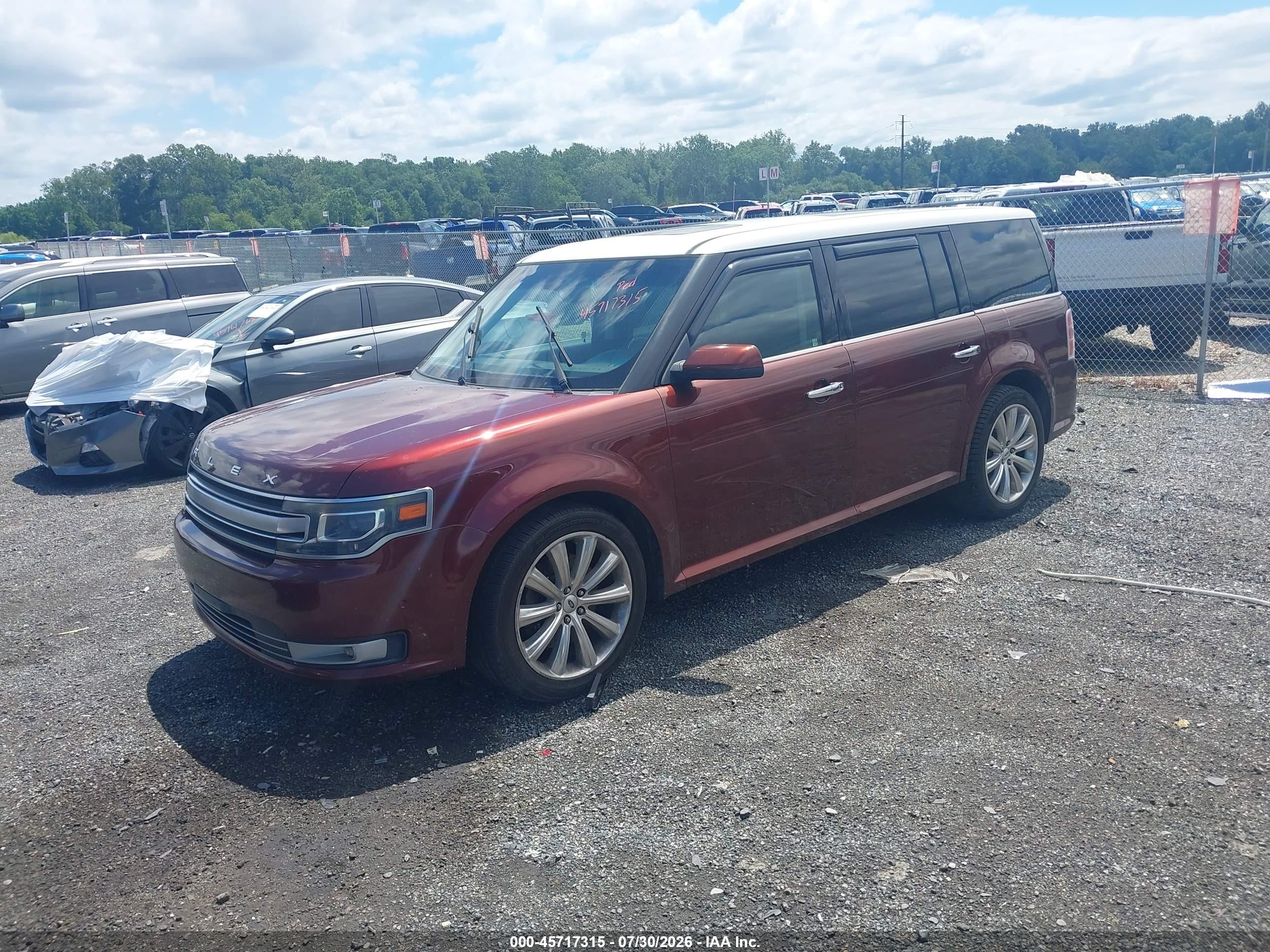 2015 Ford Flex Limited Красный vin: 2FMHK6DT9FBA09013
