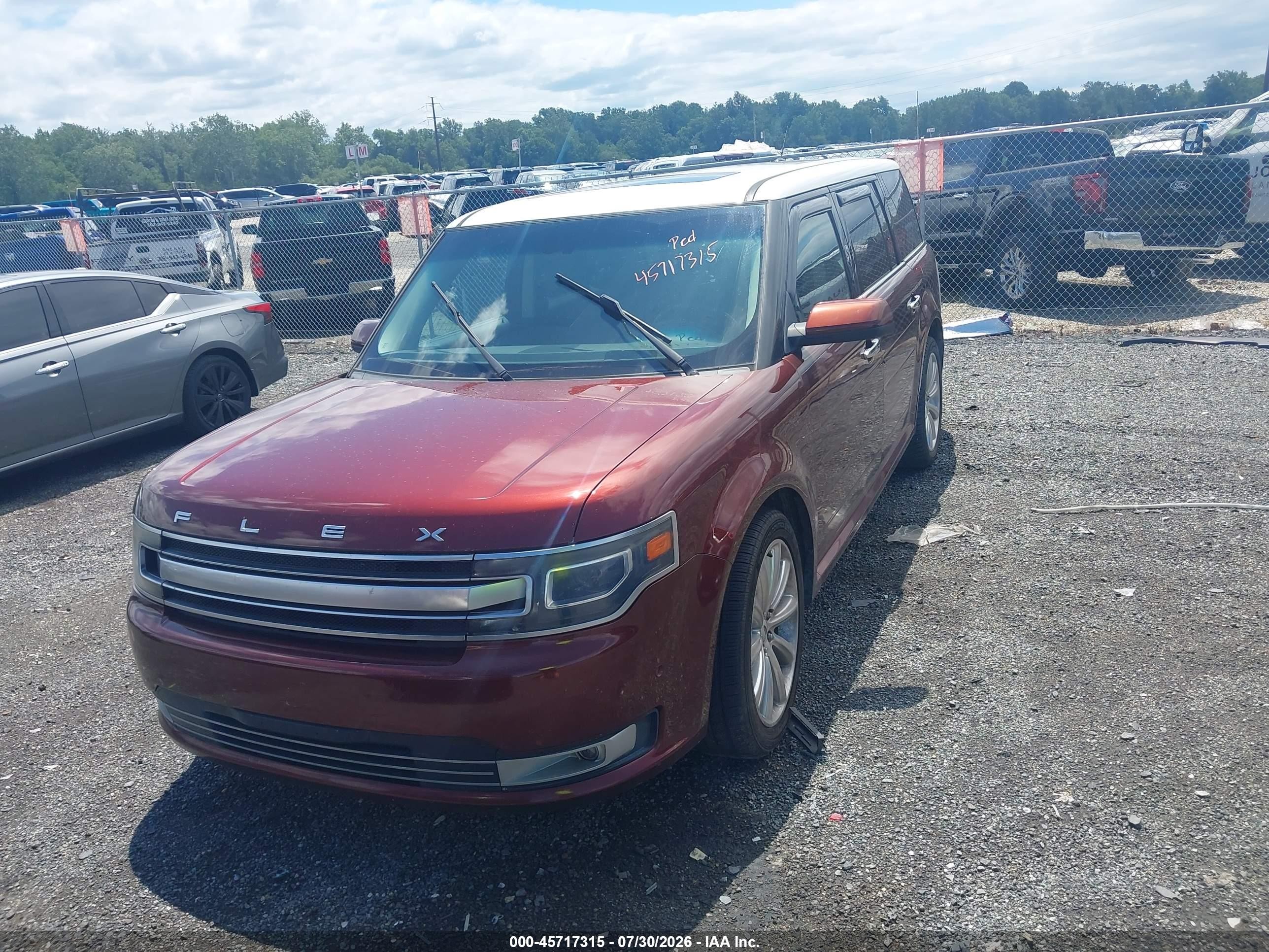 2015 Ford Flex Limited Красный vin: 2FMHK6DT9FBA09013