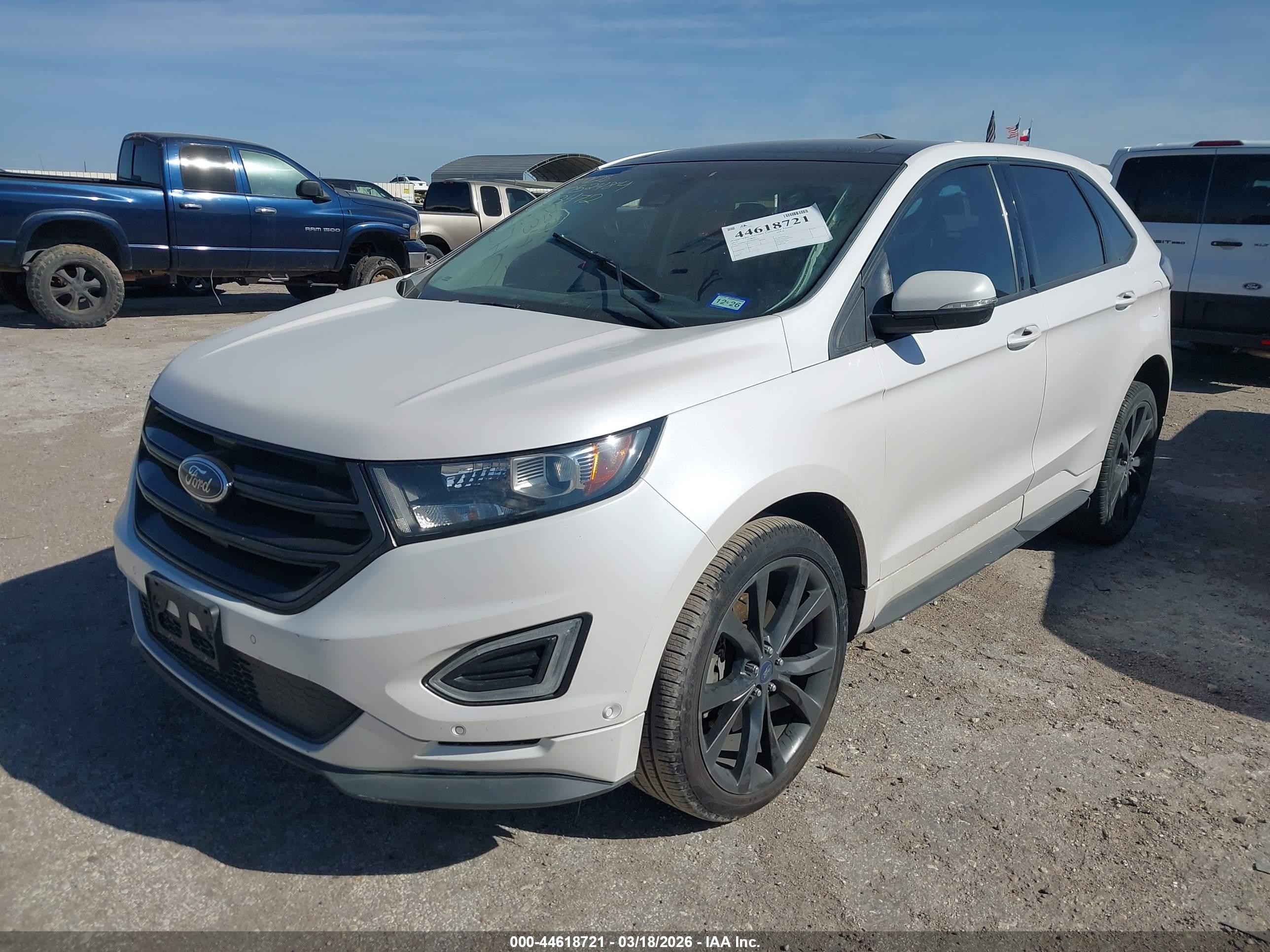 2015 Ford Edge Sport White vin: 2FMPK3AP1FBC03472