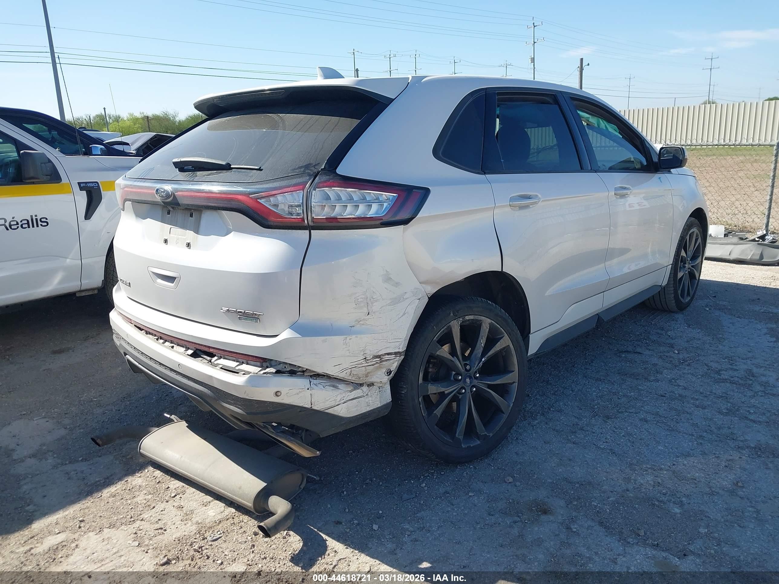 2015 Ford Edge Sport White vin: 2FMPK3AP1FBC03472