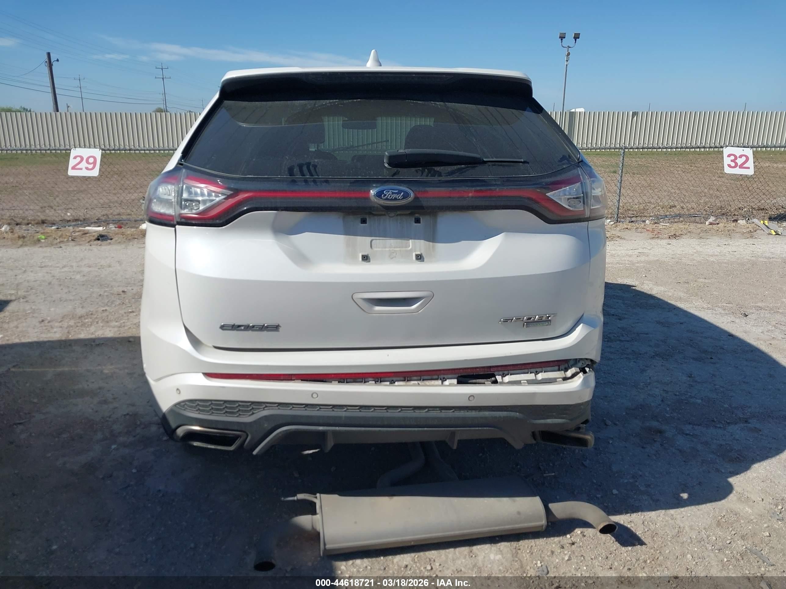 2015 Ford Edge Sport White vin: 2FMPK3AP1FBC03472