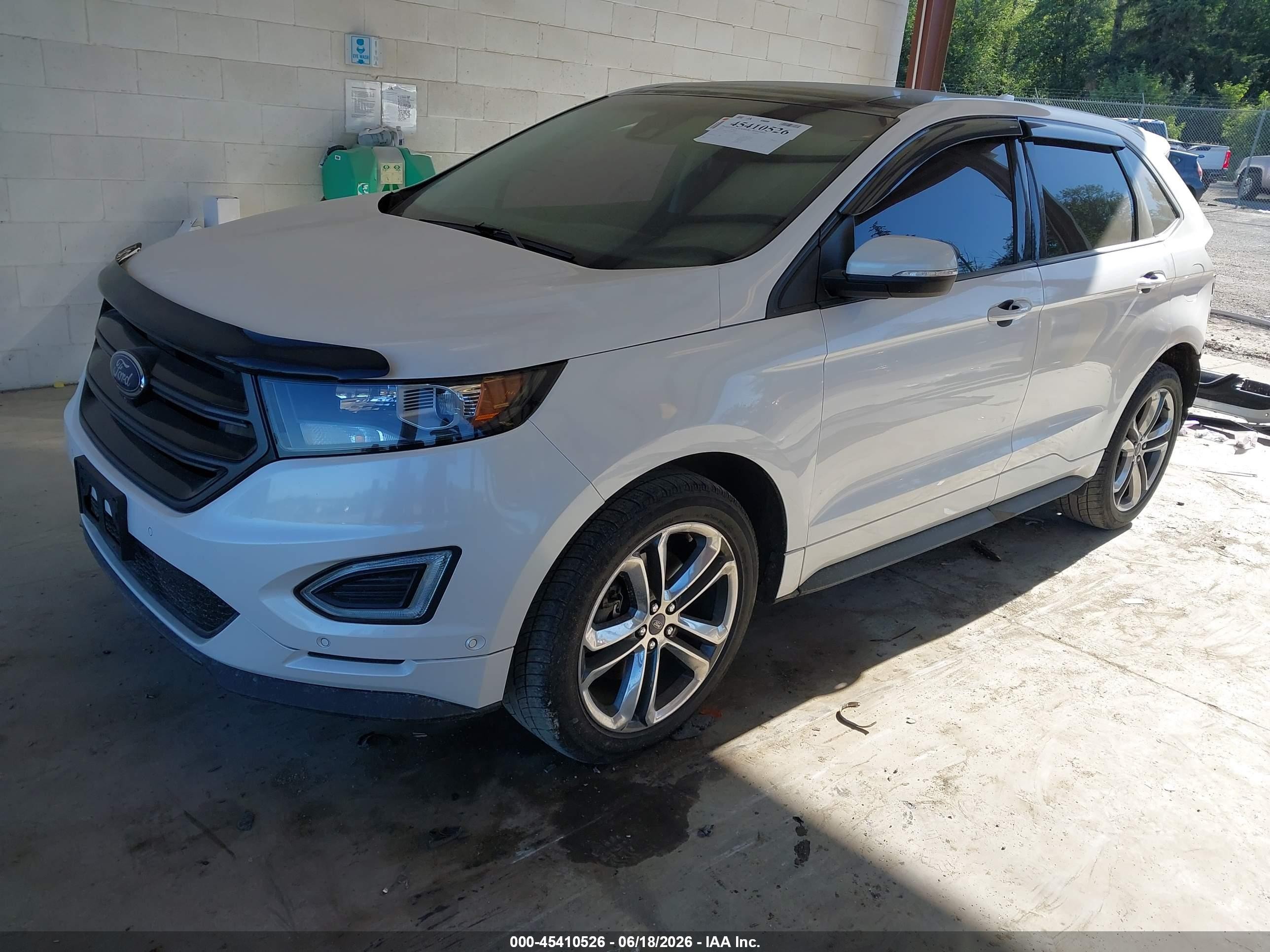 2015 Ford Edge Sport White vin: 2FMPK3AP5FBB09241